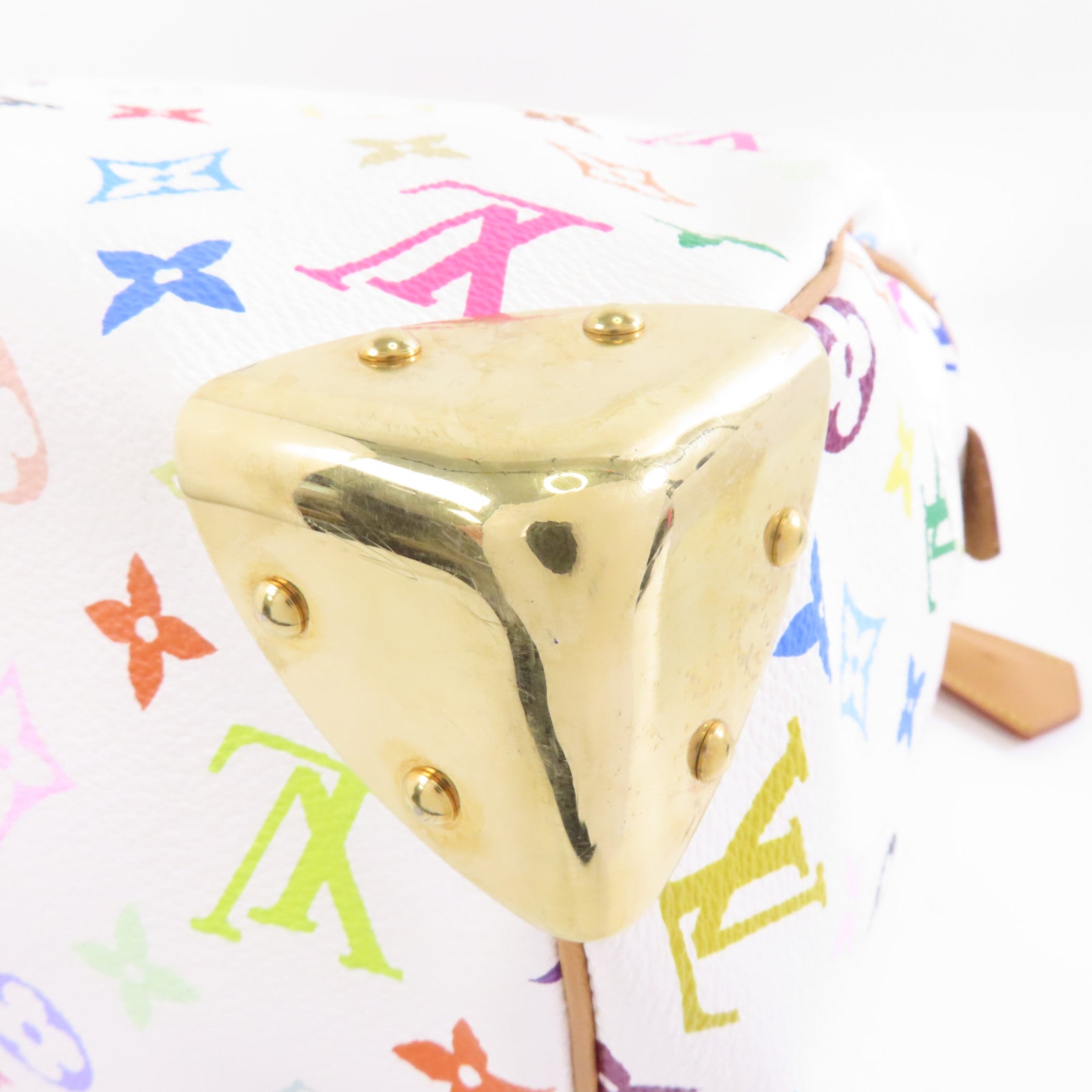 LOUIS VUITTON Monogram Multicolor Multi Speedy 30金扣手挽袋白色/多色