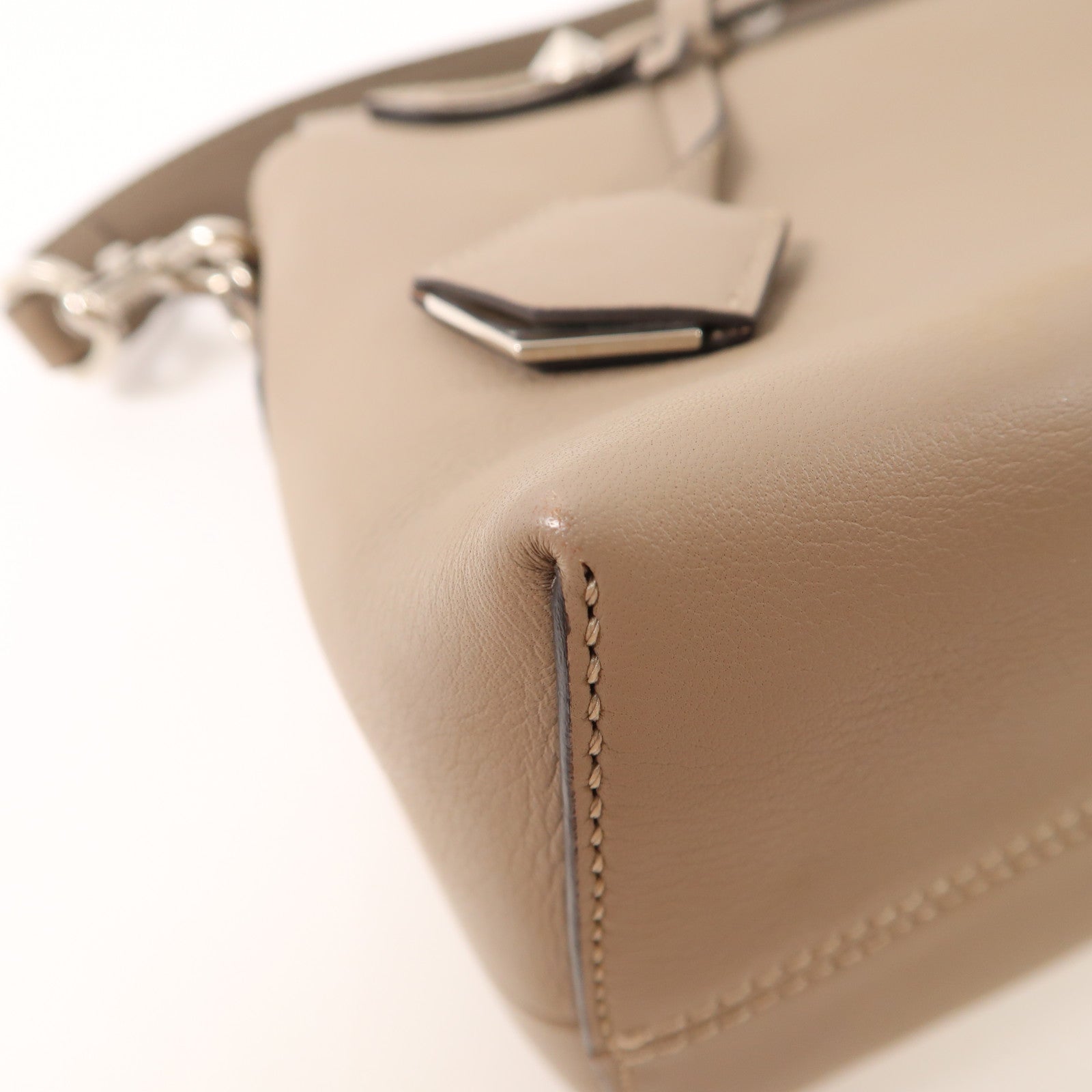 FENDI 牛皮皮革By The Way銀扣手挽肩背兩用袋啡色