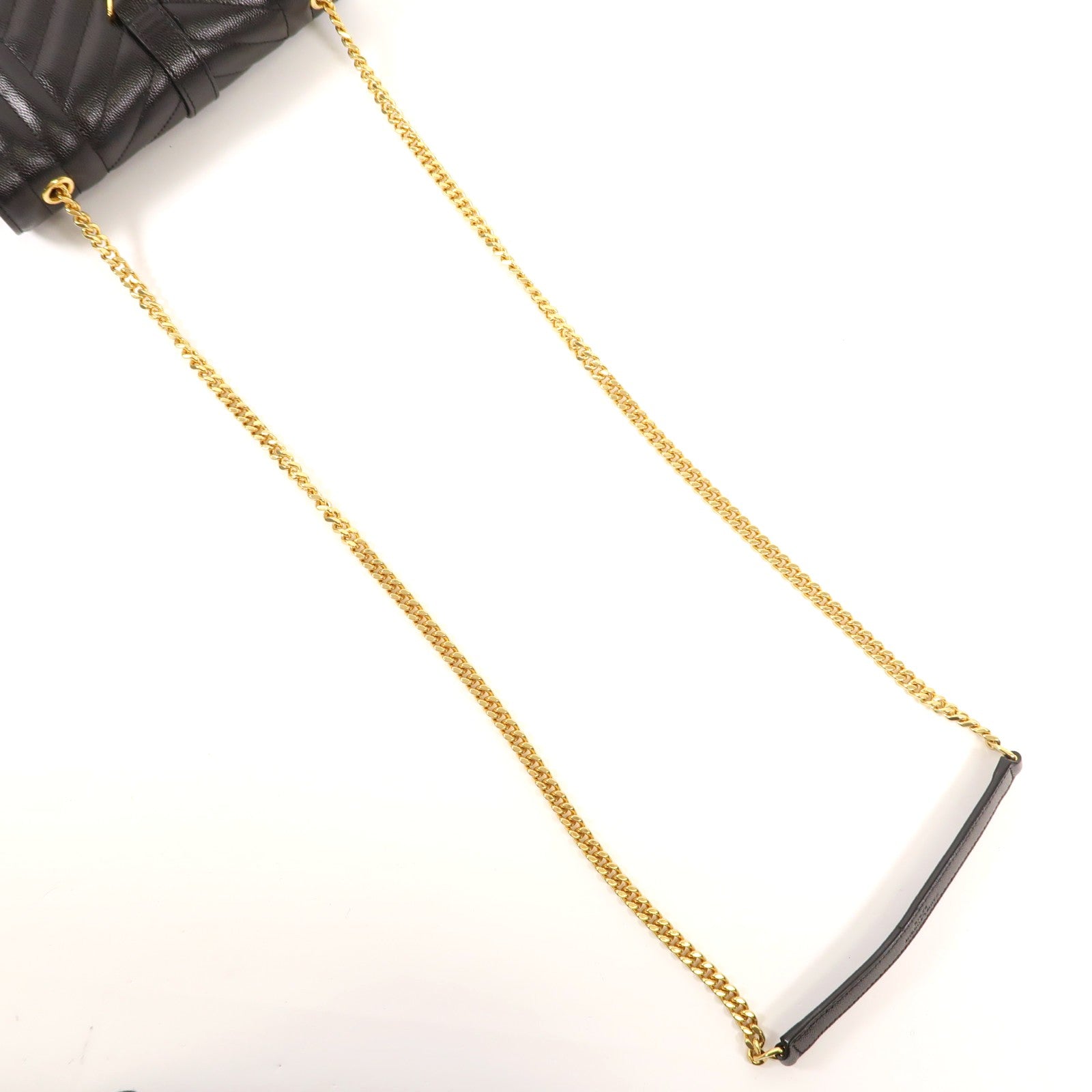 YVES SAINT LAURENT 牛皮皮革Envelope Flap Bag Small金扣鏈帶肩背袋