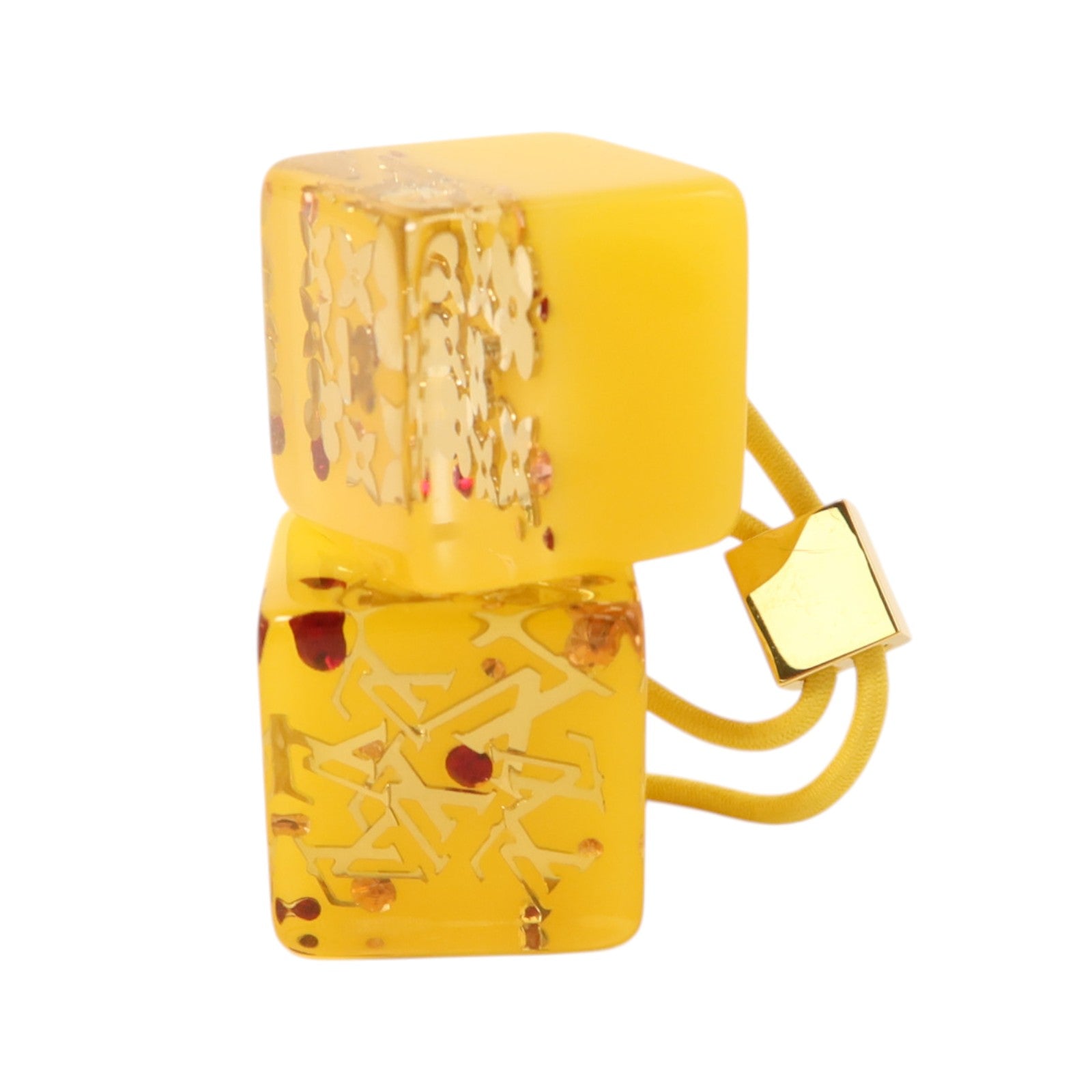 LOUIS VUITTON PVC Hair Cube金扣髮圈