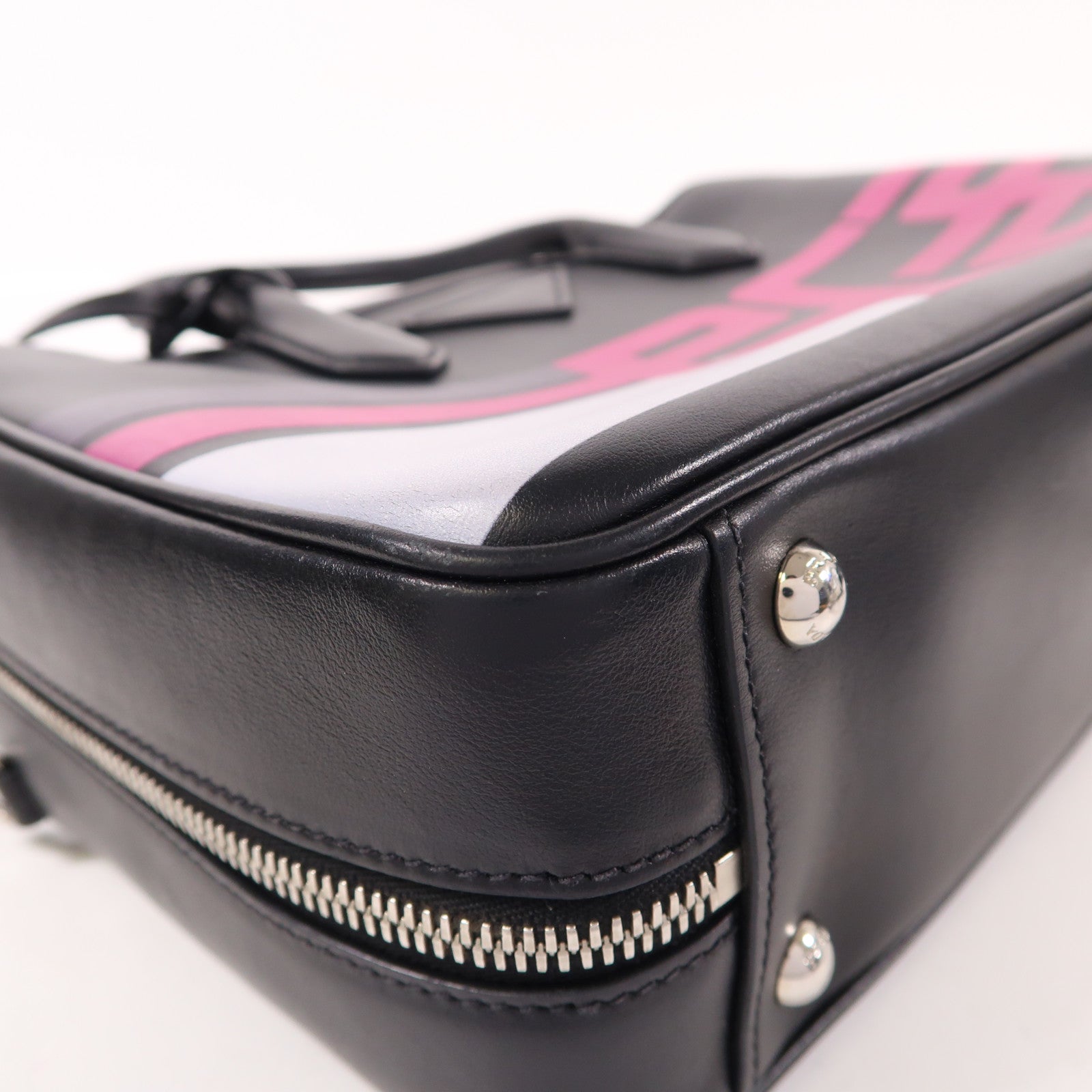 PRADA SHW 2 Way Shoulder Bag 1BB045 Calfskin Leather Black