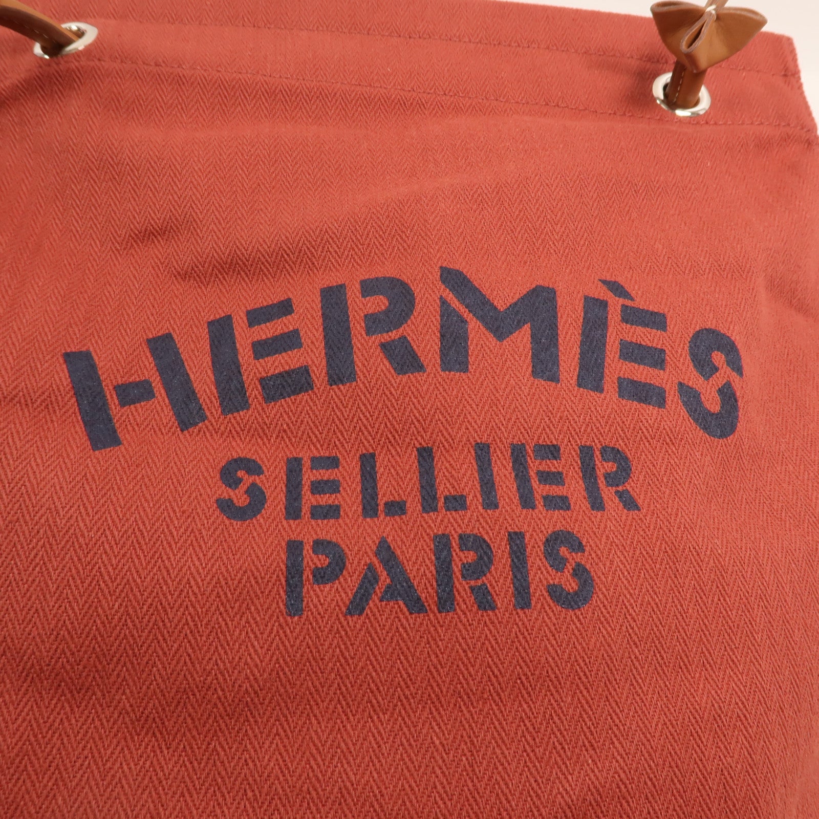 HERMES 帆布/Swift皮革Aline銀扣肩背袋Rouge H