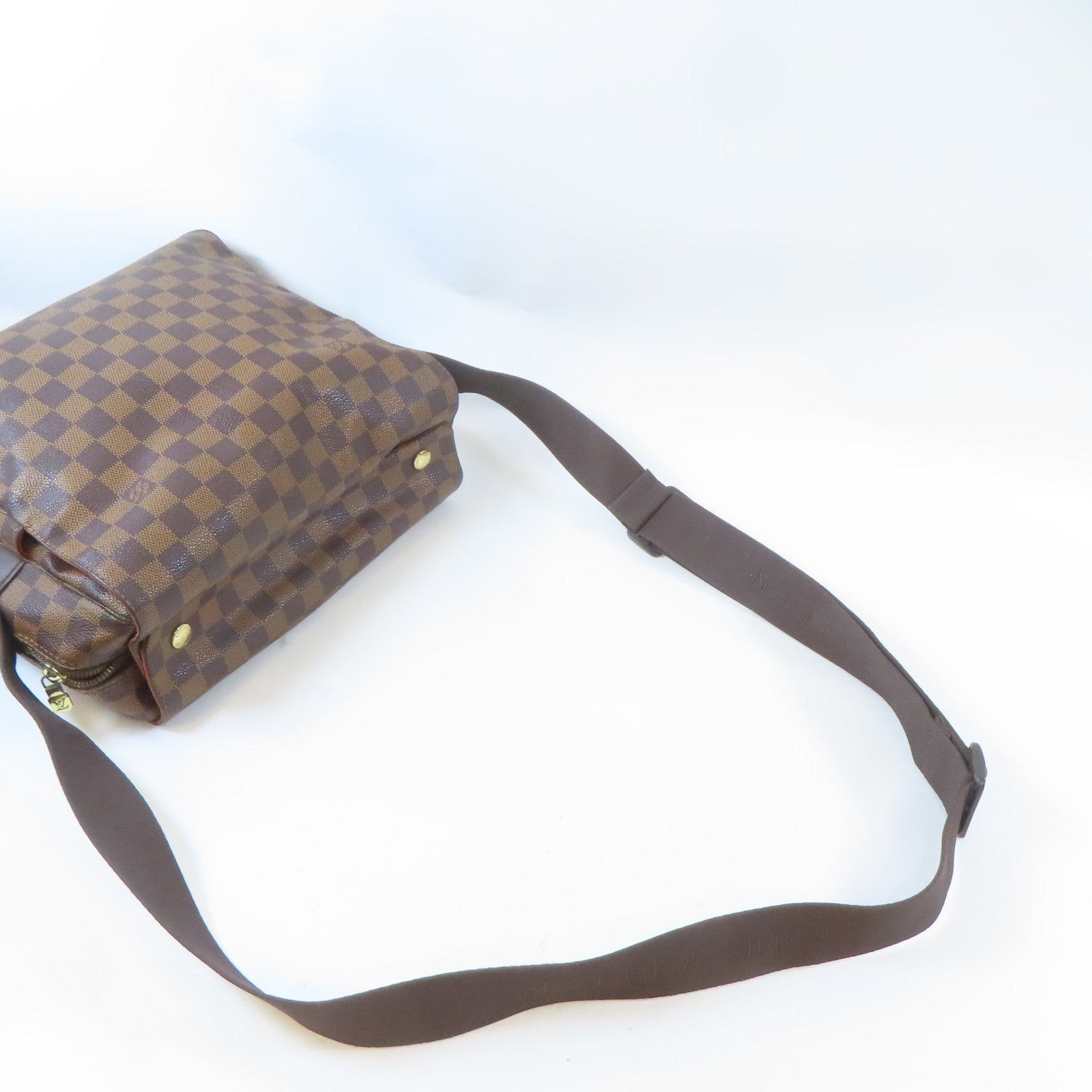 LOUIS VUITTON Damier Naviglio金扣肩背袋啡色