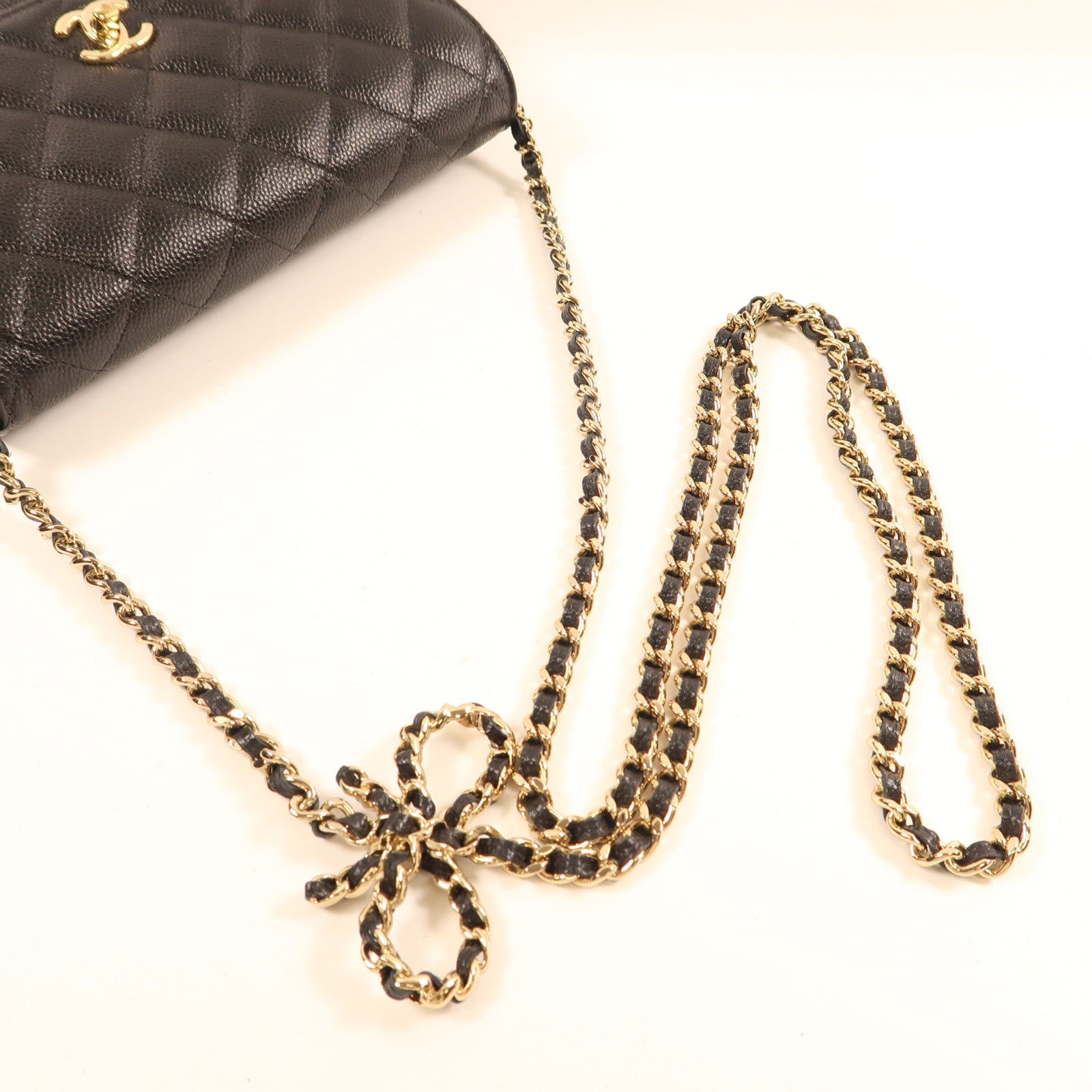 CHANEL 牛皮皮革Wallet On Chain金扣肩背袋