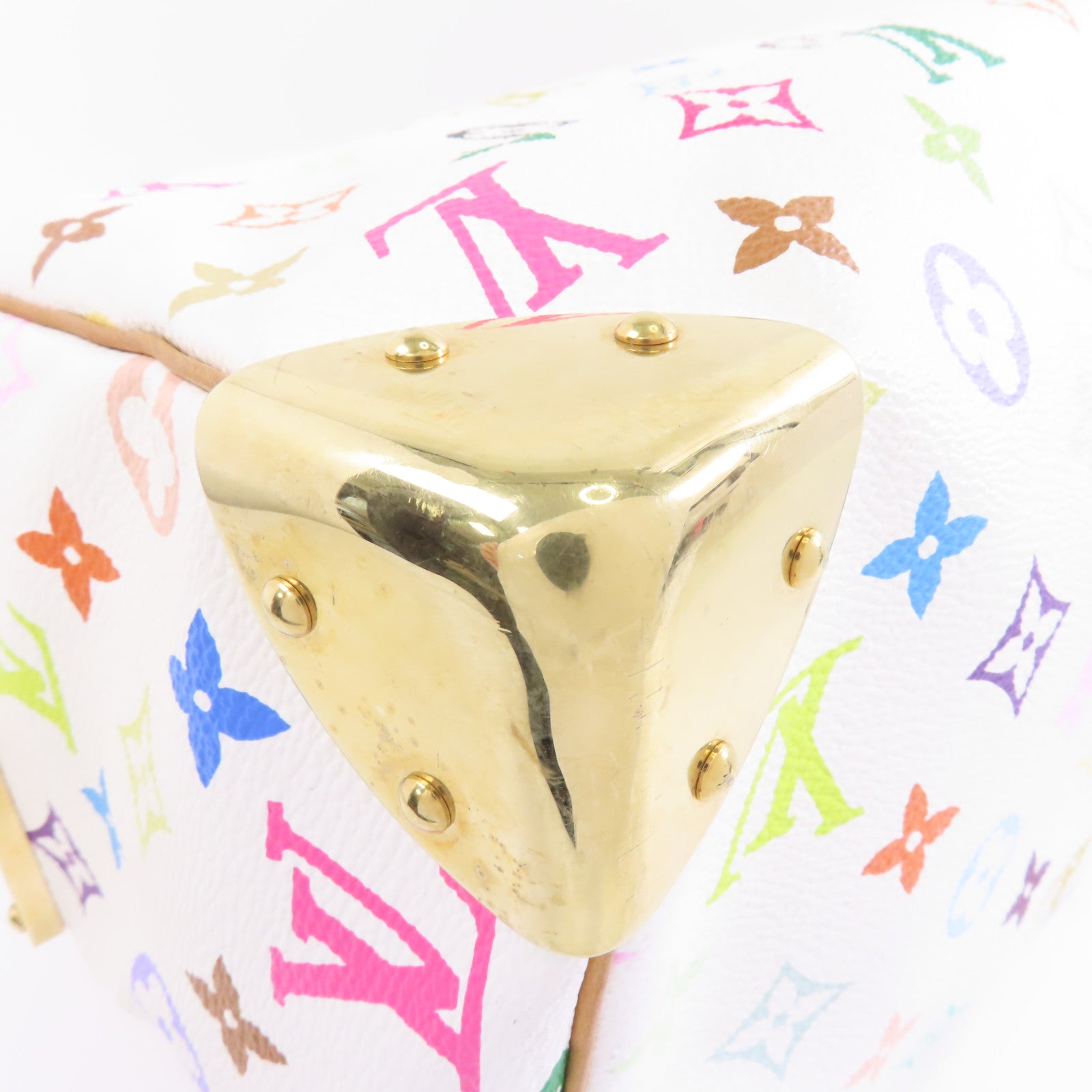 LOUIS VUITTON Monogram Multicolor Multi Speedy 30金扣手挽袋白色/多色