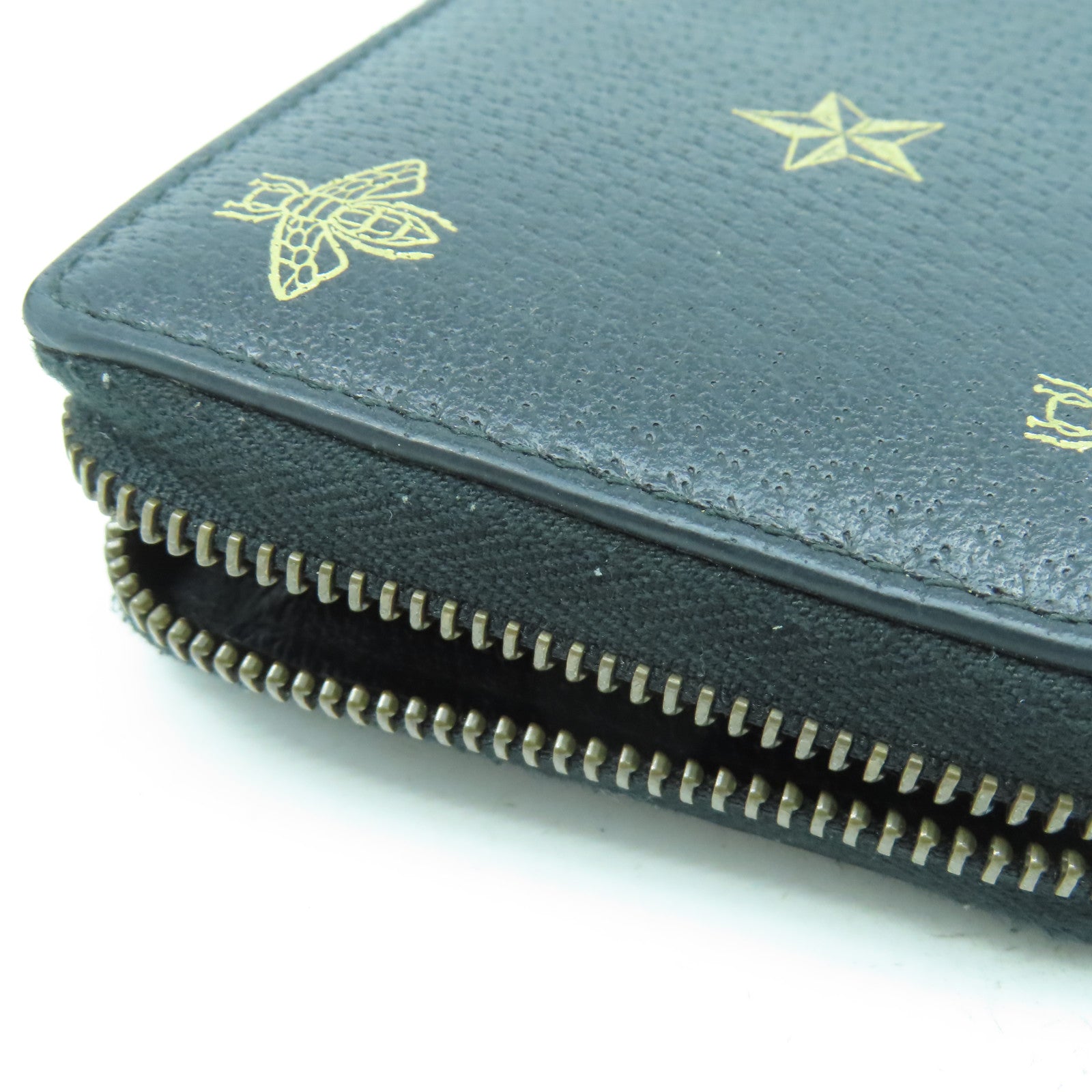 GUCCI 牛皮皮革Long Wallet金扣長錢包黑色