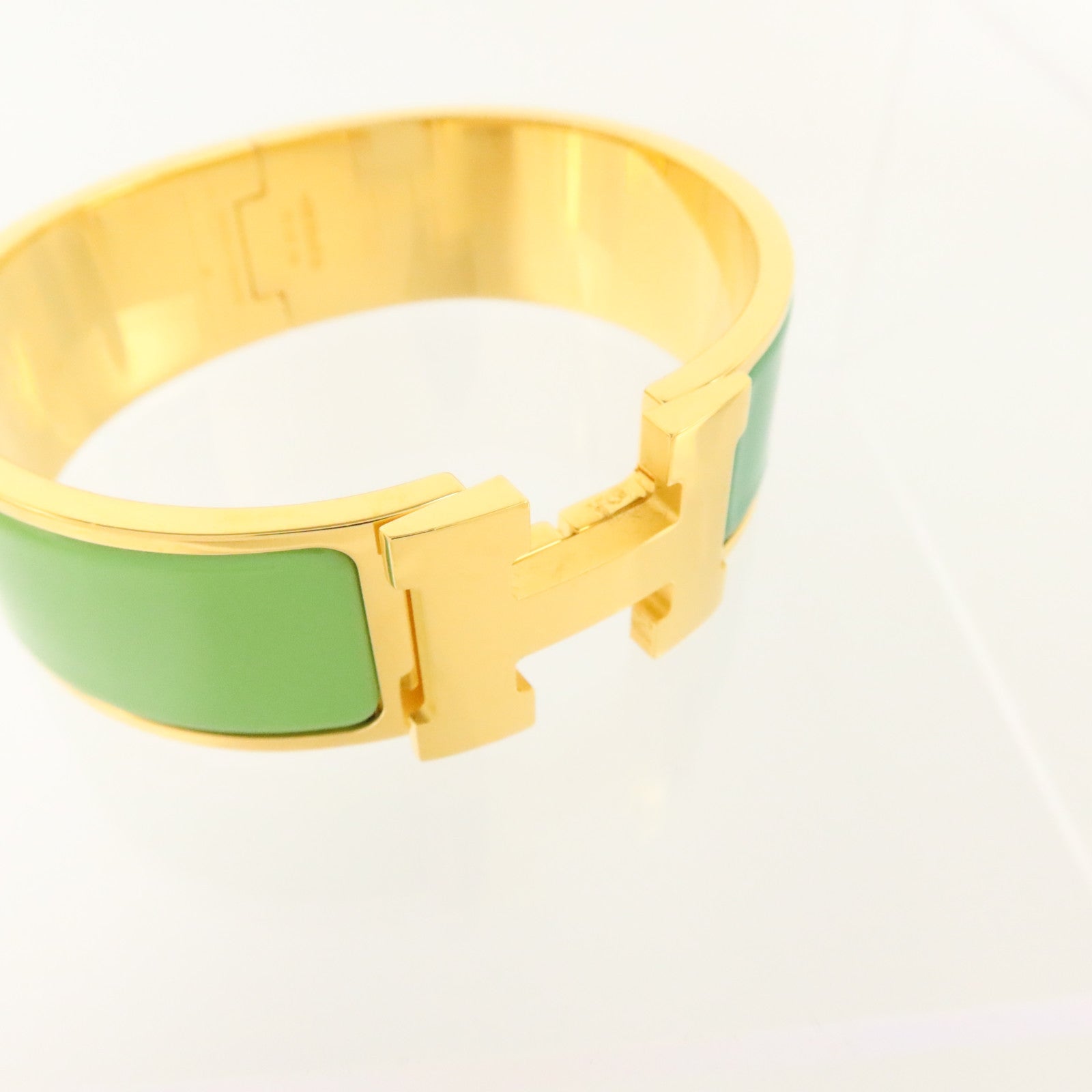 HERMES 金屬/琺瑯Clic-Clac H Bangle金扣手鐲