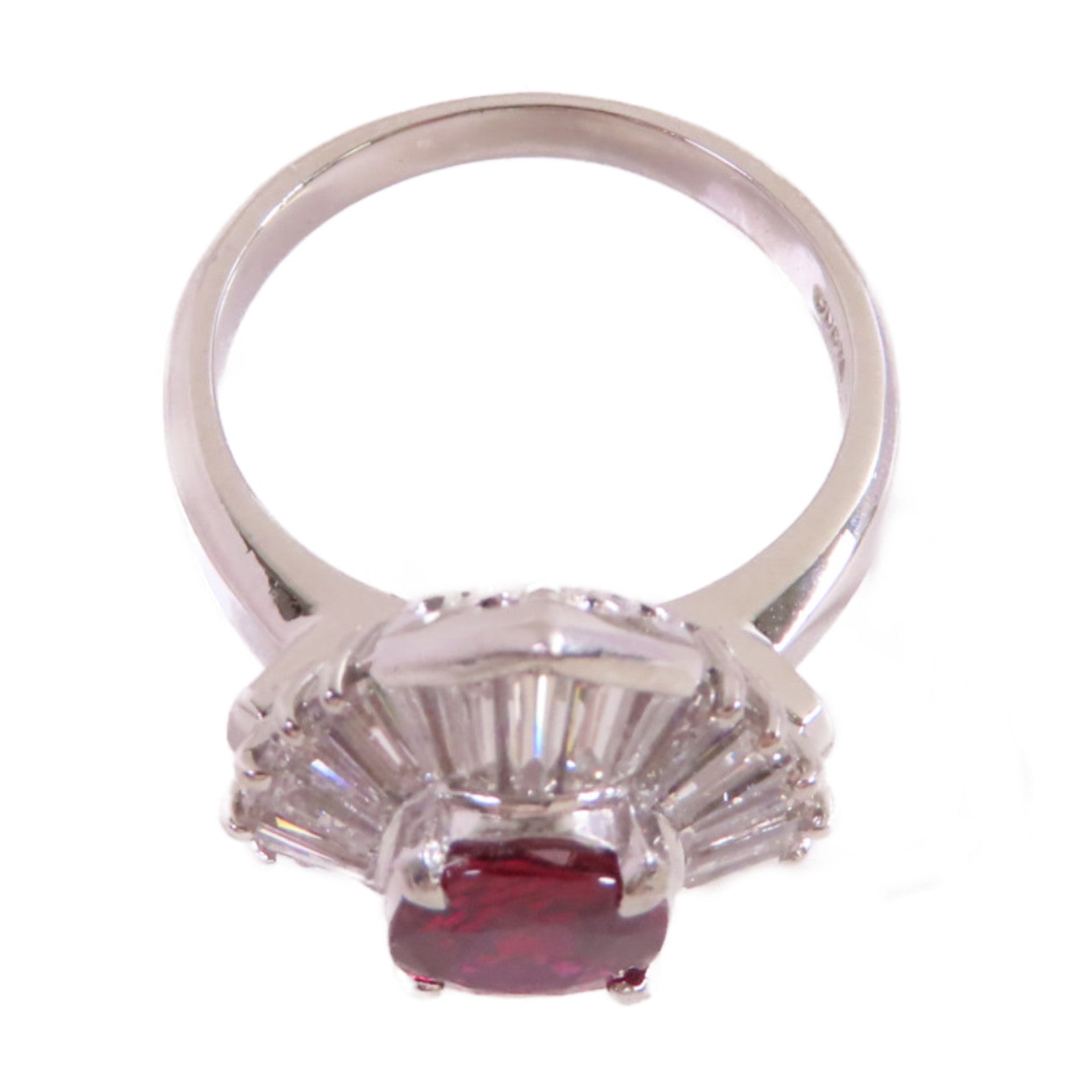 JEWELRY PT900鉑金/1.23ct紅寶石/1.22ct鑚石Ruby Diamond Ring 戒指US#5.75
