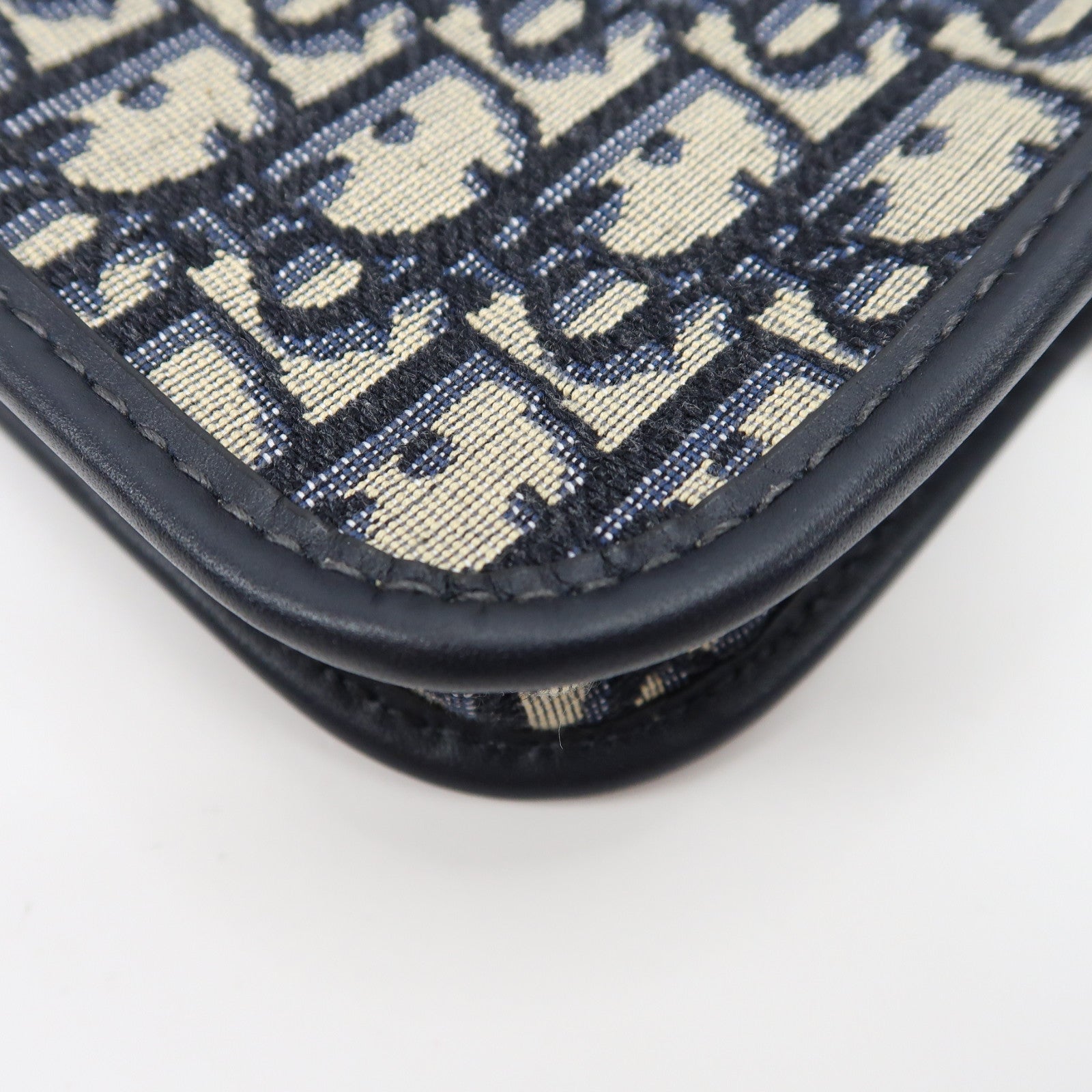 Dior 帆布Clutch Bag金扣手拿包深藍色/米色
