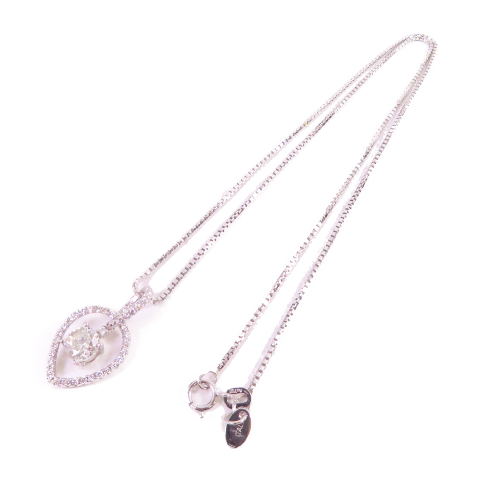 JEWELRY (PRICE DOWN) Diamond Necklace 18K White Gold