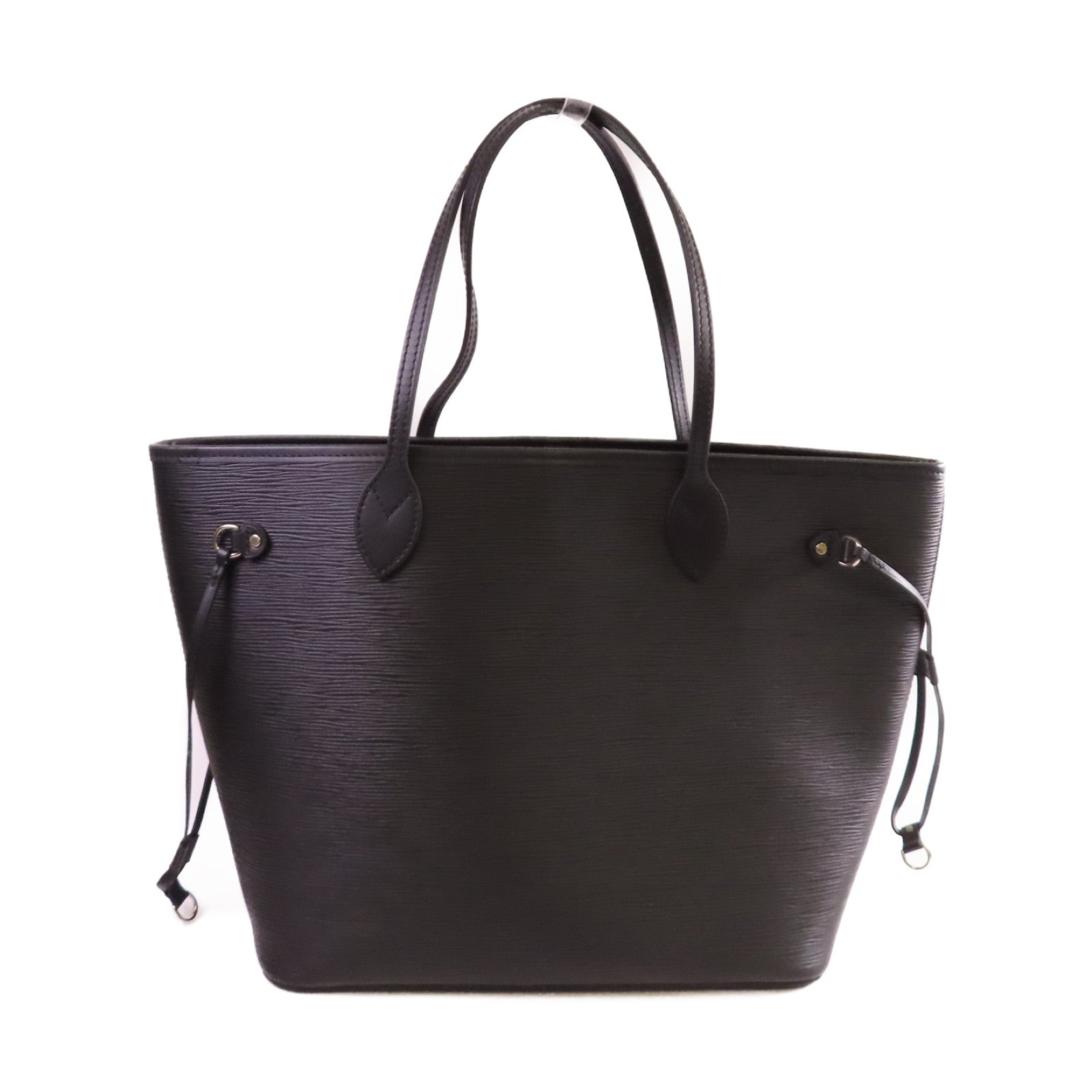 LOUIS VUITTON Epi Neverfull MM Tote Bag銀扣肩背袋黑色
