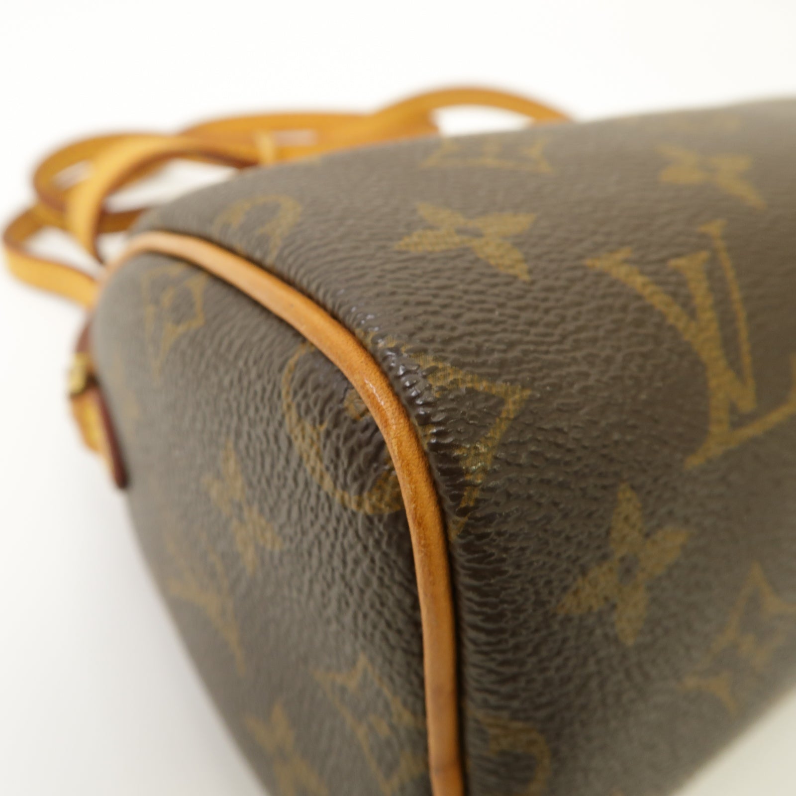 LOUIS VUITTON Monogram Nano Speedy金扣手挽肩背兩用袋啡色