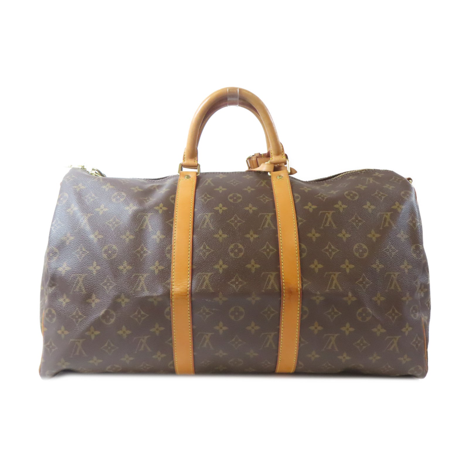 LOUIS VUITTON Monogram Keepall Bandouliere 50金扣手挽肩背兩用袋啡色