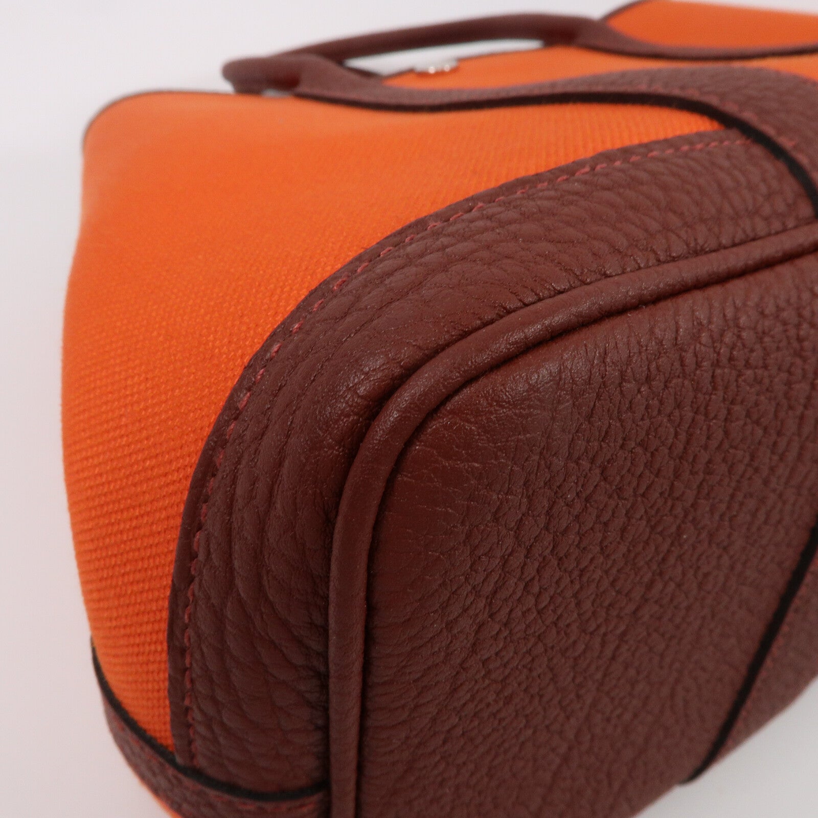 HERMES 帆布Garden Party TPM手挽袋Capucine/Rough H