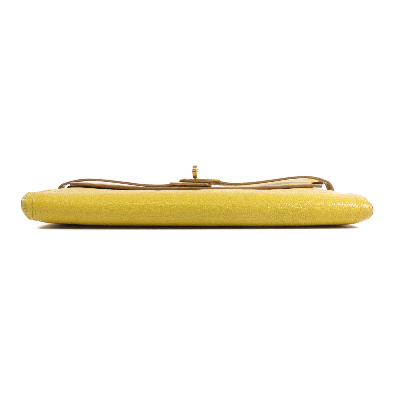 HERMES Chevre皮革Kelly Wallet長錢包Jaune Ambre