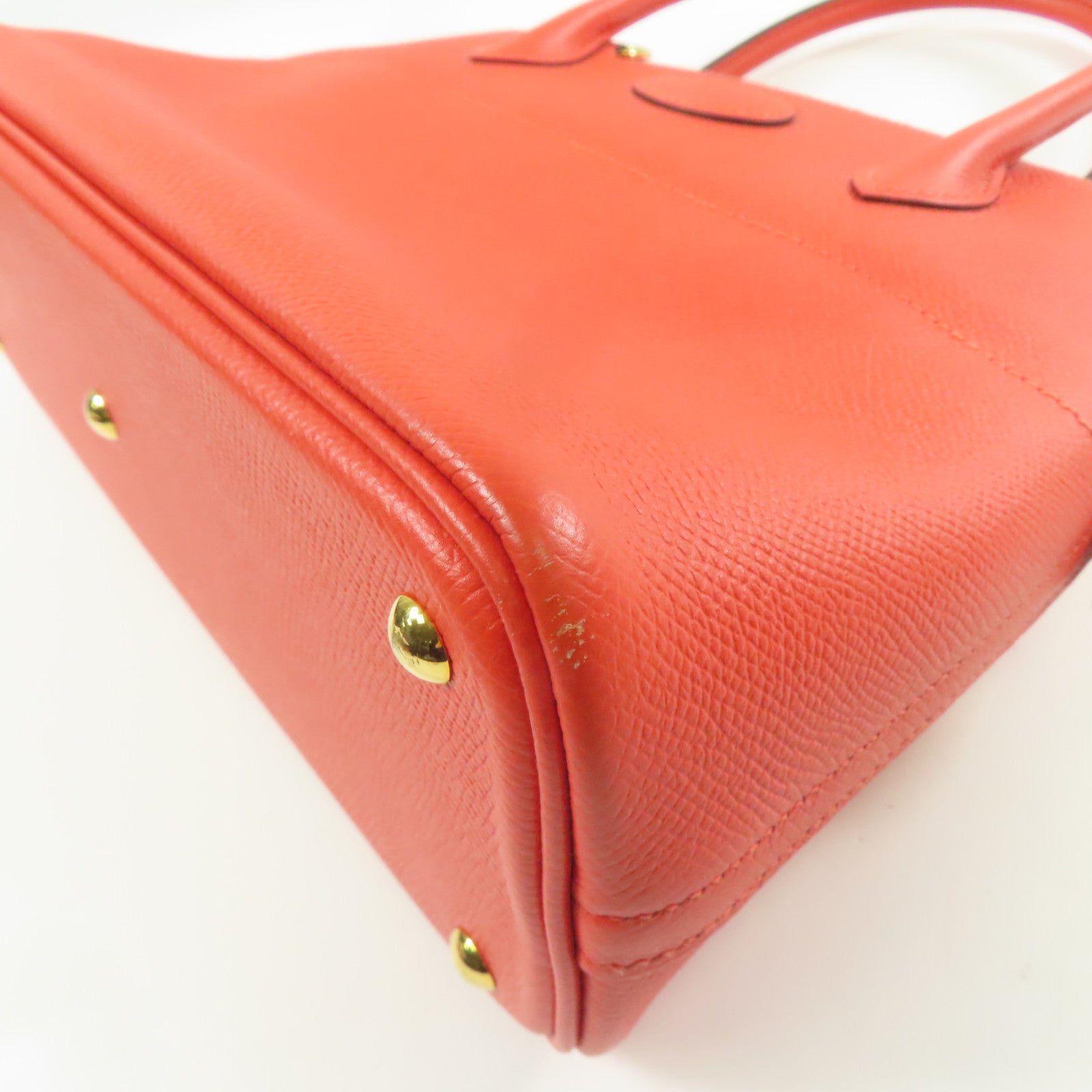 HERMES Epsom皮革Bolide 27金扣手挽肩背兩用袋心紅色