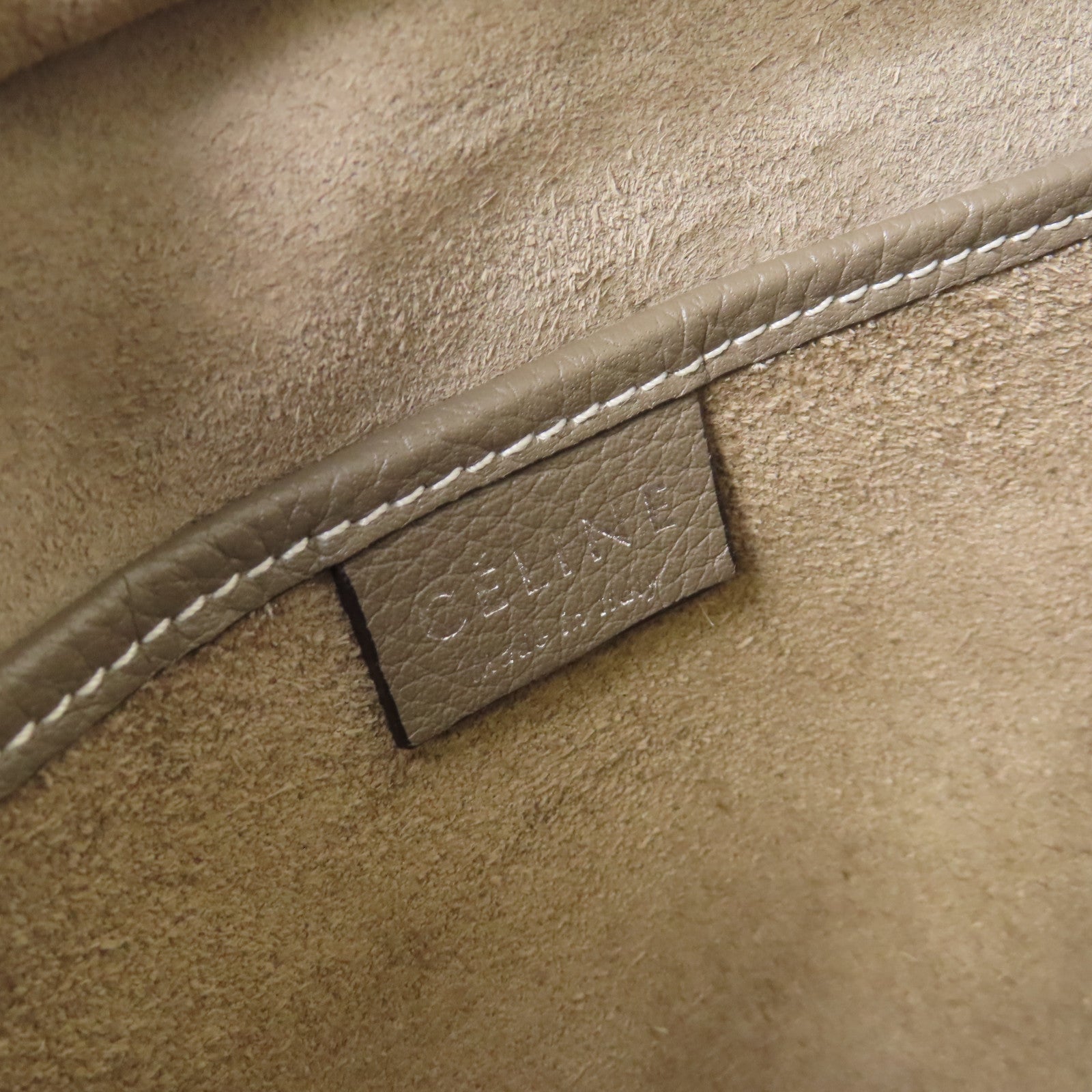 CELINE 【激減優惠】牛皮皮革Nano Luggage Shoulder Bag銀扣手挽肩背兩用袋灰色
