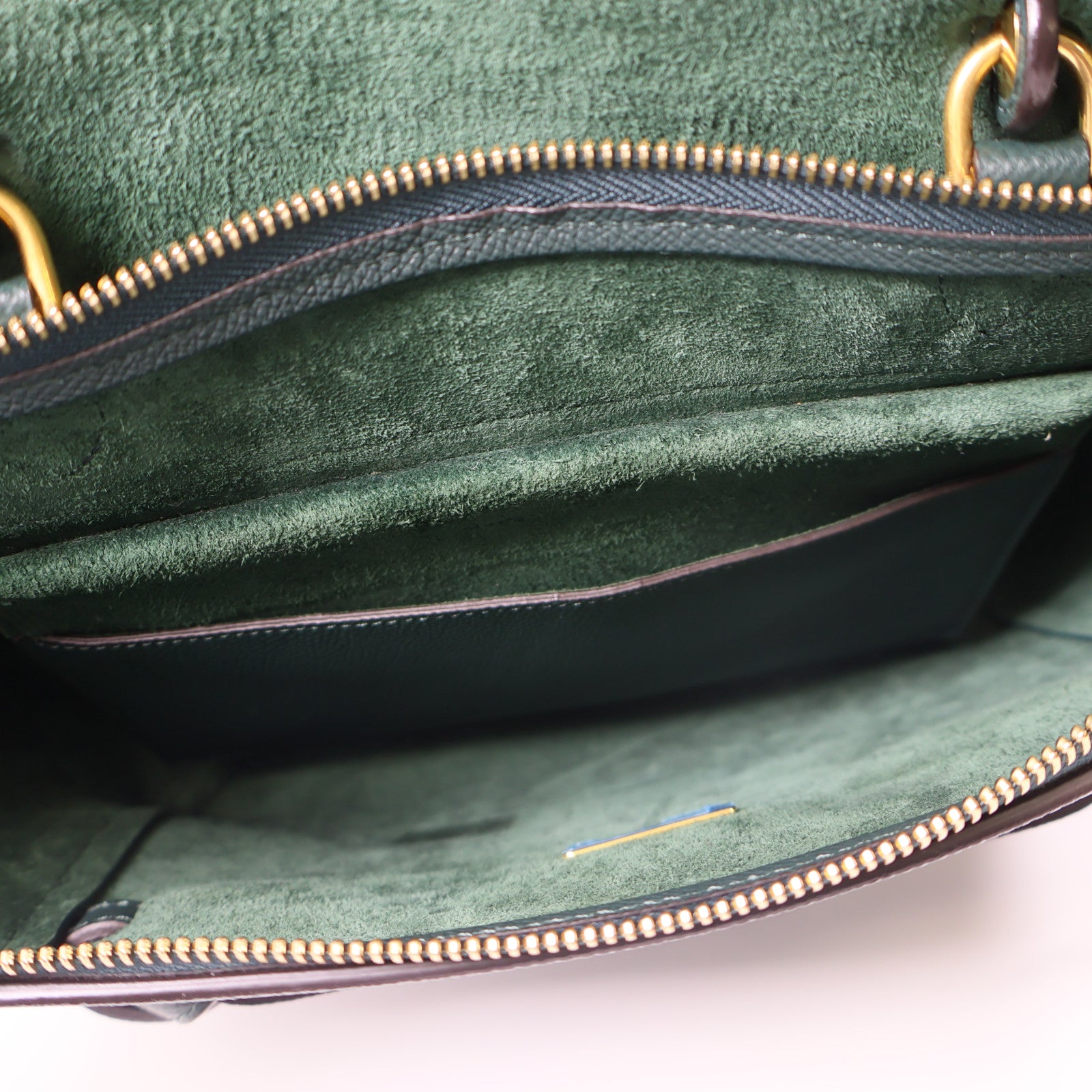 CELINE 牛皮皮革Belt Bag金扣手挽肩背兩用袋綠色