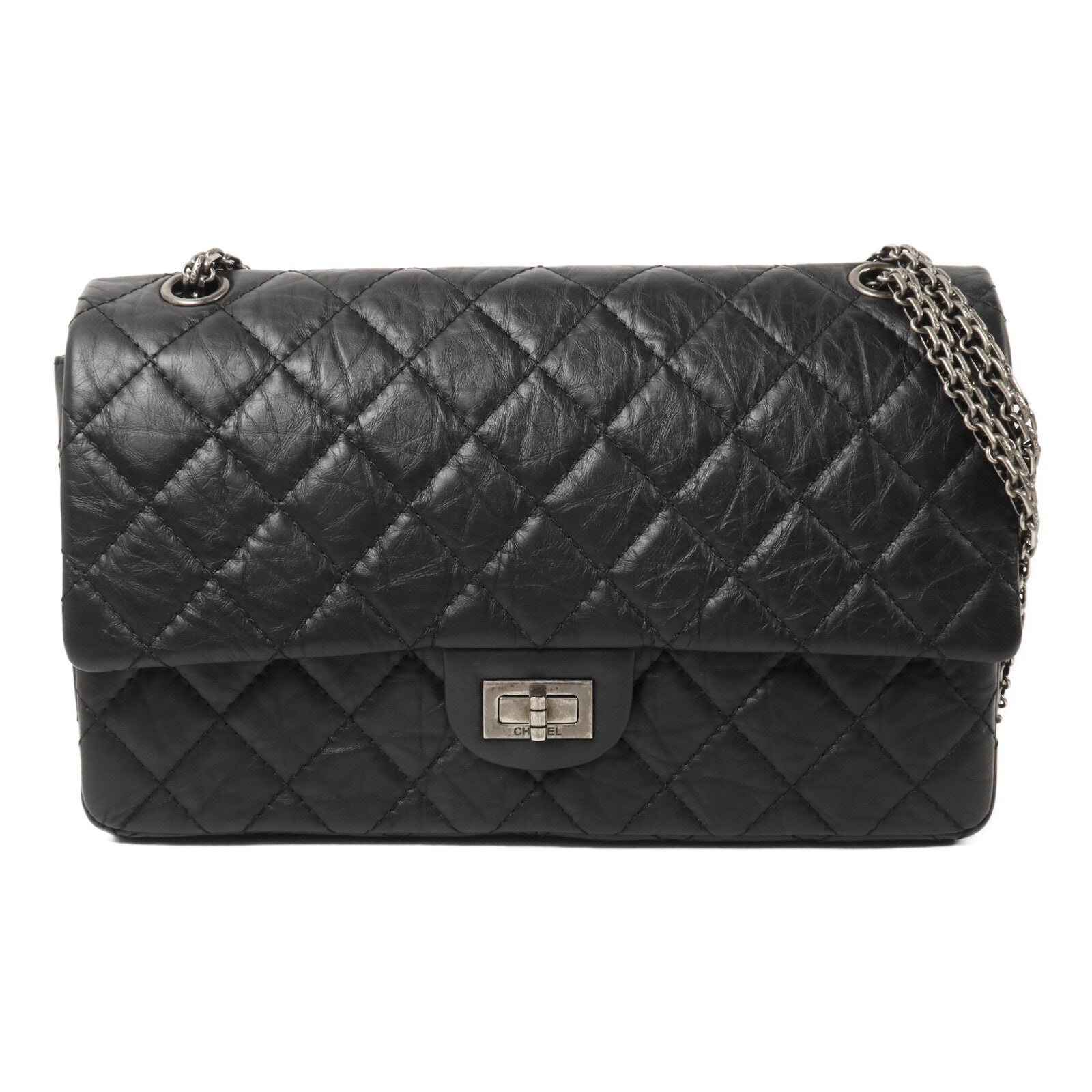 CHANEL 牛皮皮革2.55 Medium鏈帶肩背袋