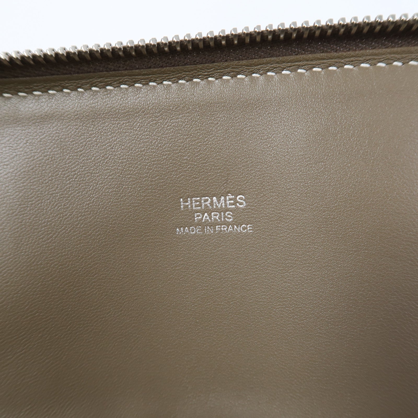 HERMES 【激減優惠】Clemence皮革Bolide 31銀扣手挽肩背兩用袋Etoupe灰色