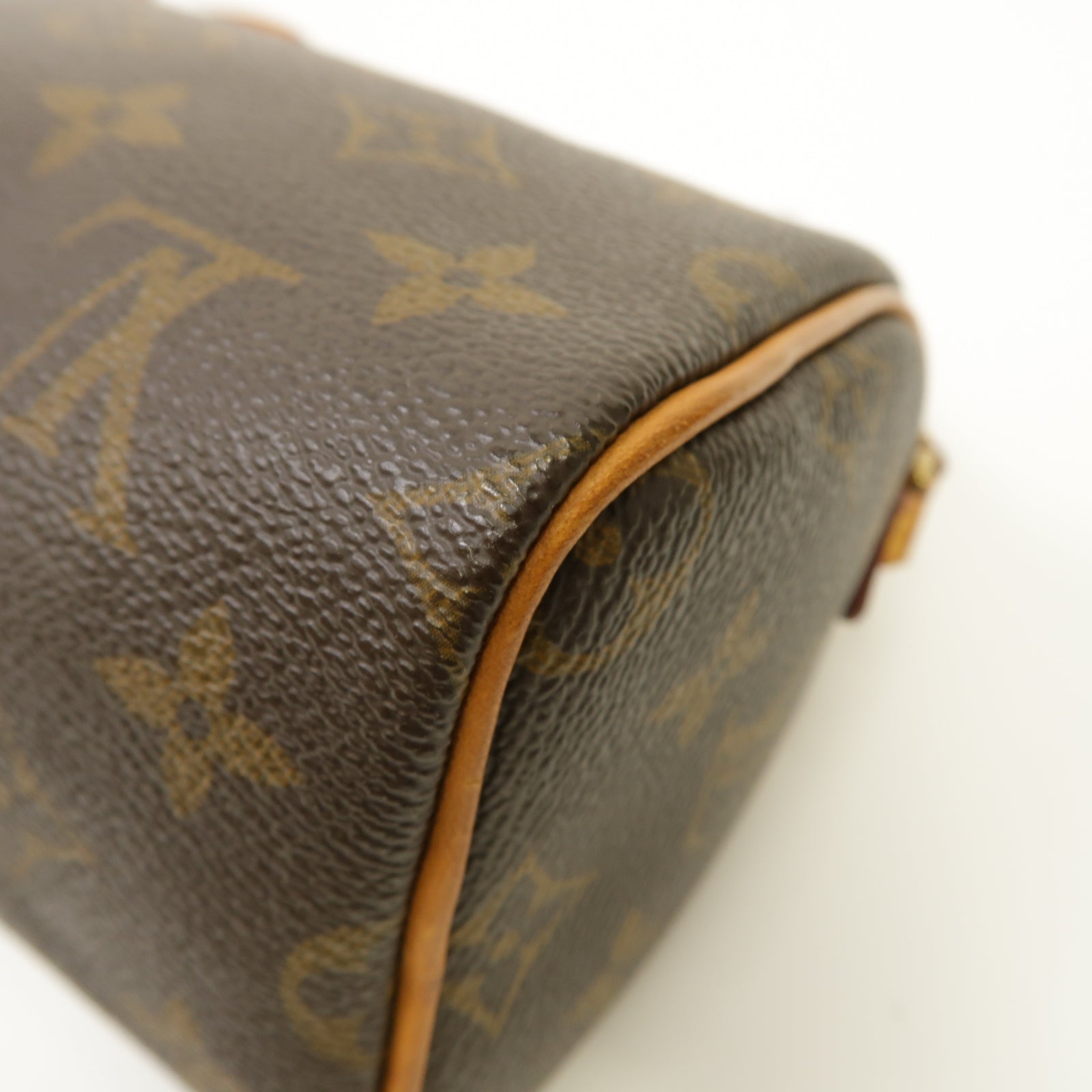 LOUIS VUITTON Monogram Nano Speedy金扣手挽肩背兩用袋啡色