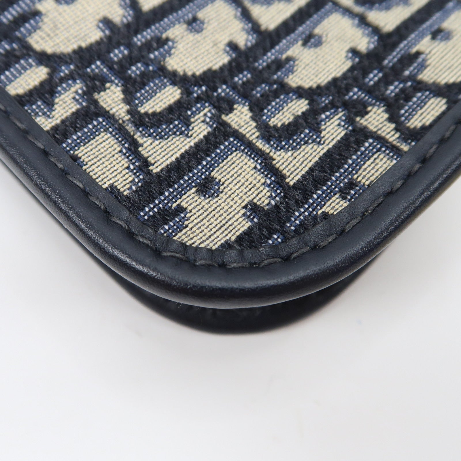 Dior 帆布Clutch Bag金扣手拿包深藍色/米色