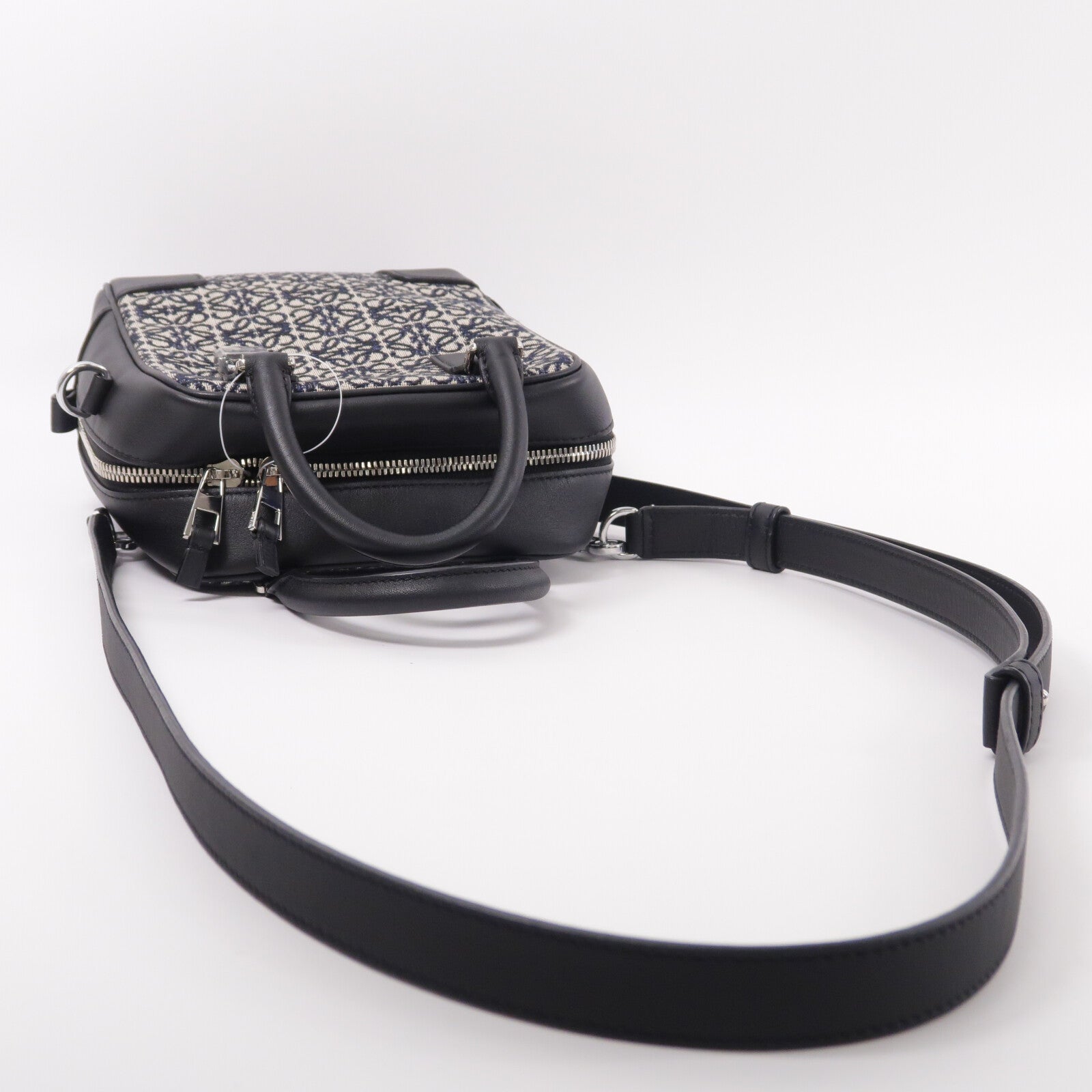 LOEWE 牛皮皮革/帆布Anagram Amazona 15手挽肩背兩用袋