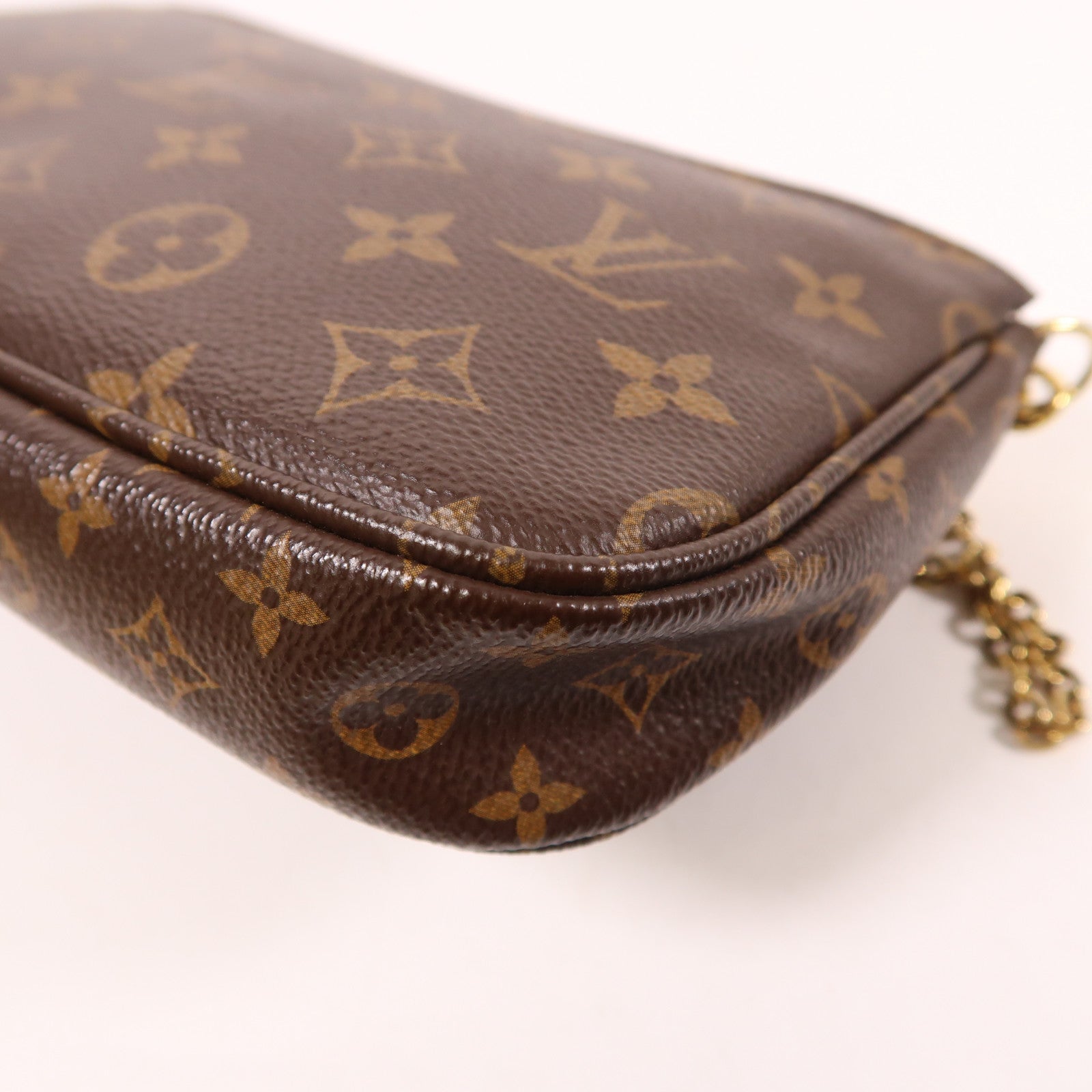 LOUIS VUITTON Monogram Multi Pochette Accessoires金扣肩背袋棕色