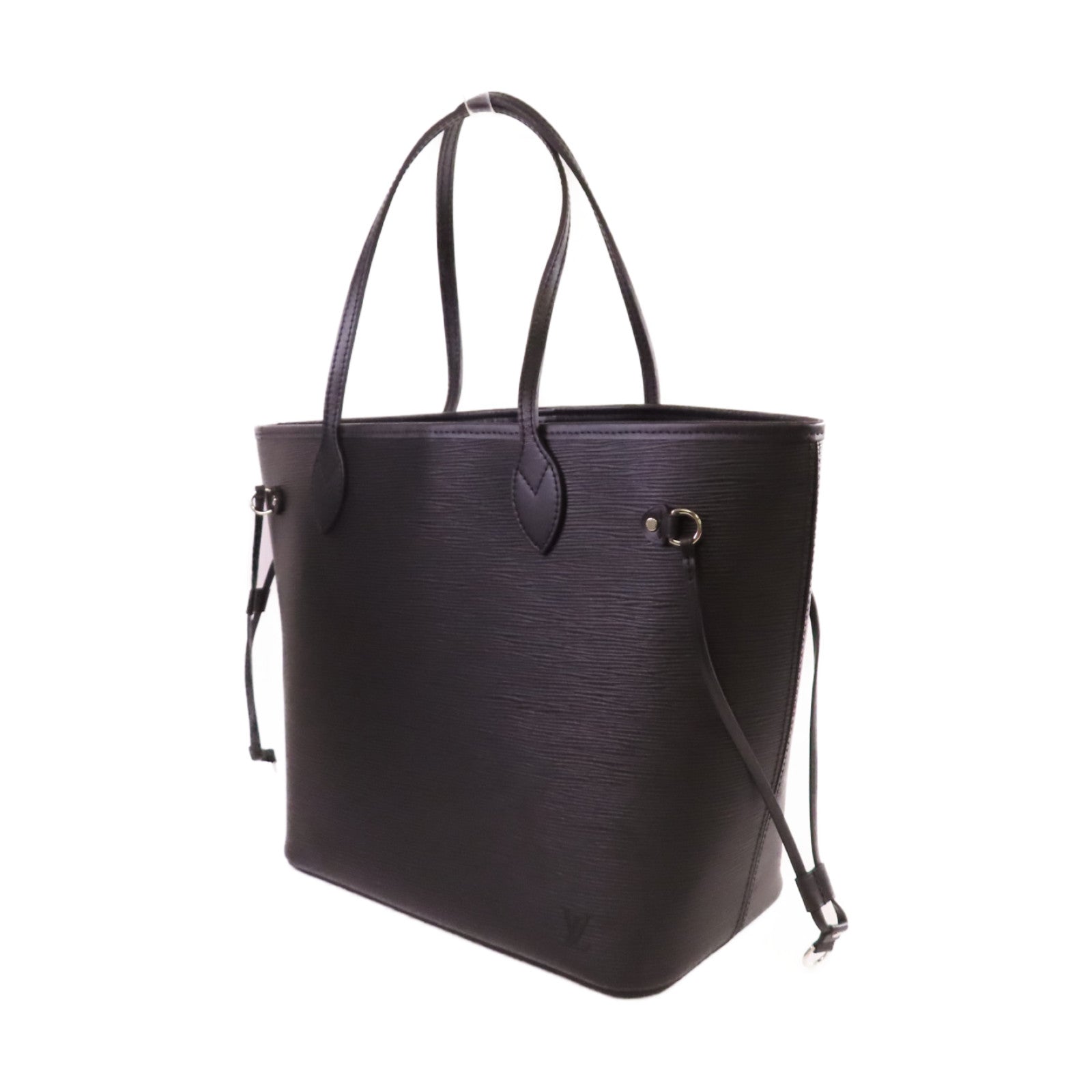 LOUIS VUITTON Epi Neverfull MM Tote Bag銀扣肩背袋黑色