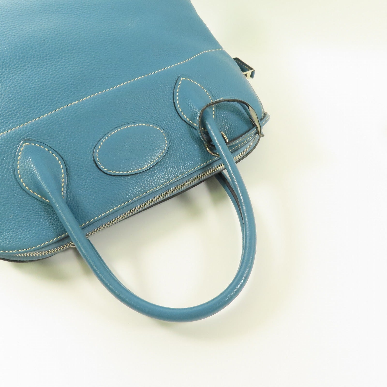 HERMES PHW Bolide 31 2way Shoulder Bag Clemence Leather Bleu Jean