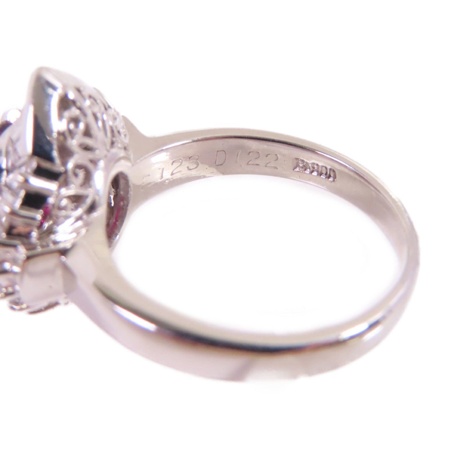 JEWELRY PT900鉑金/1.23ct紅寶石/1.22ct鑚石Ruby Diamond Ring 戒指US#5.75