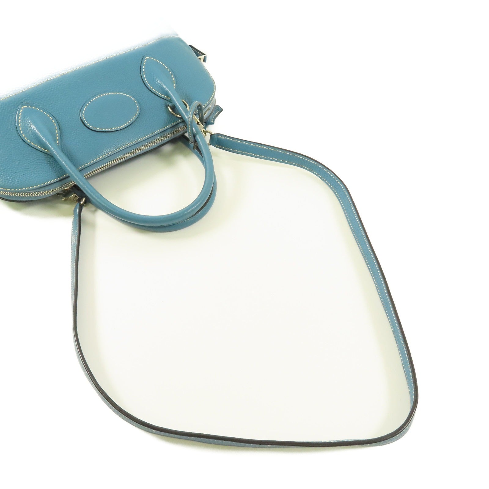 HERMES PHW Bolide 31 2way Shoulder Bag Clemence Leather Bleu Jean