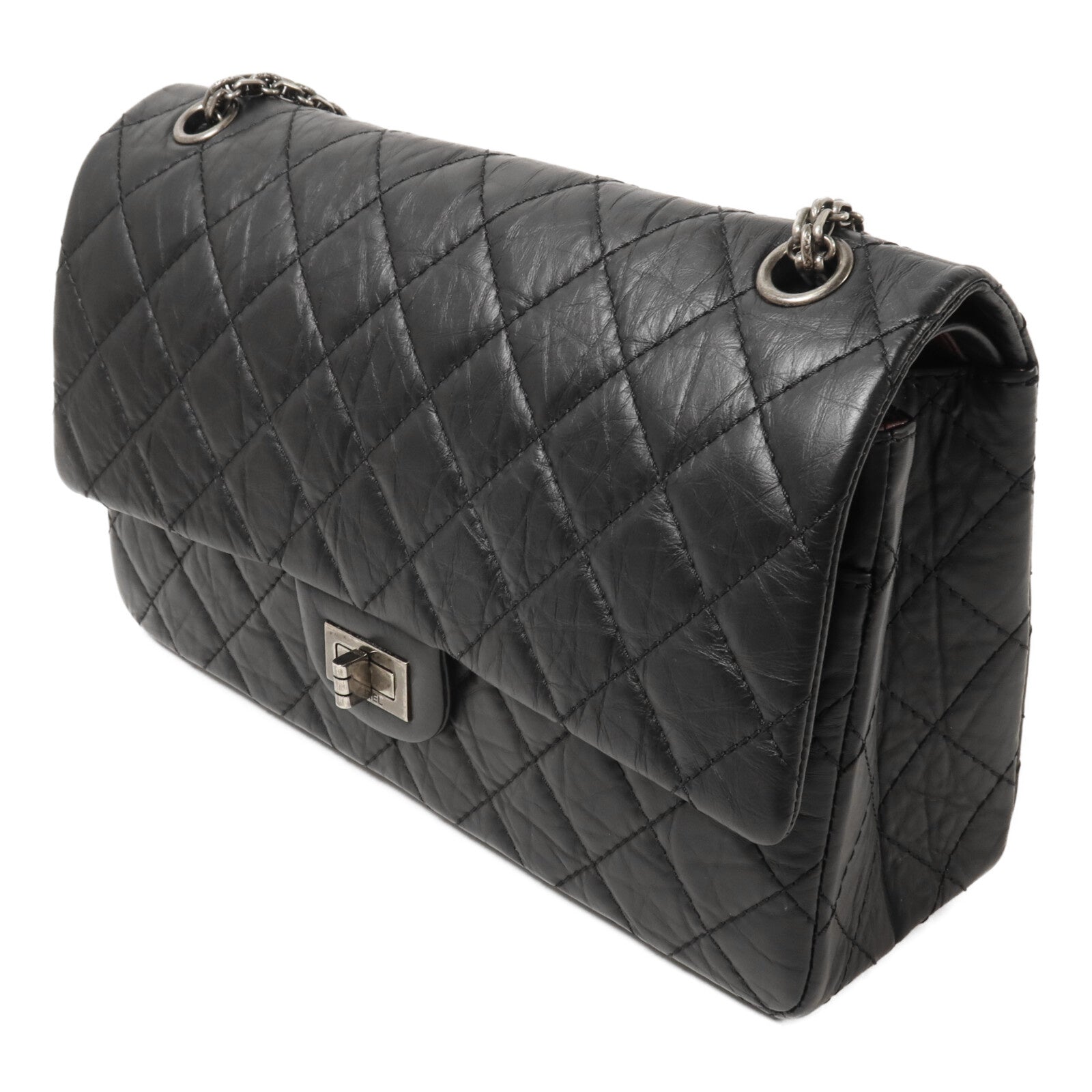 CHANEL 牛皮皮革2.55 Medium鏈帶肩背袋
