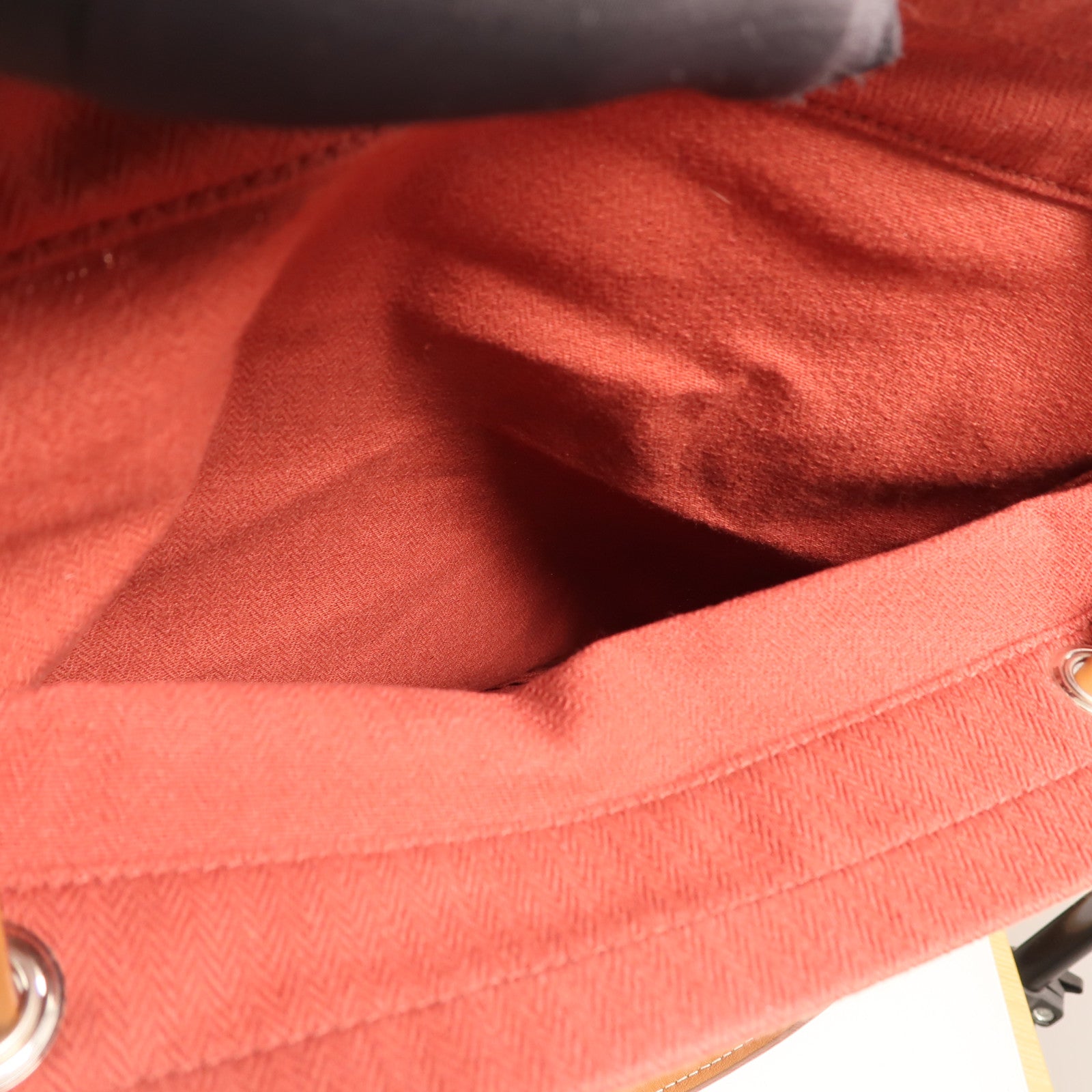 HERMES 帆布/Swift皮革Aline銀扣肩背袋Rouge H