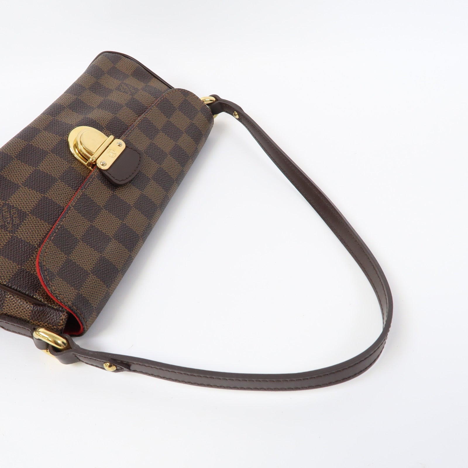 LOUIS VUITTON Damier Ebene Ravello PM金扣肩背袋啡色