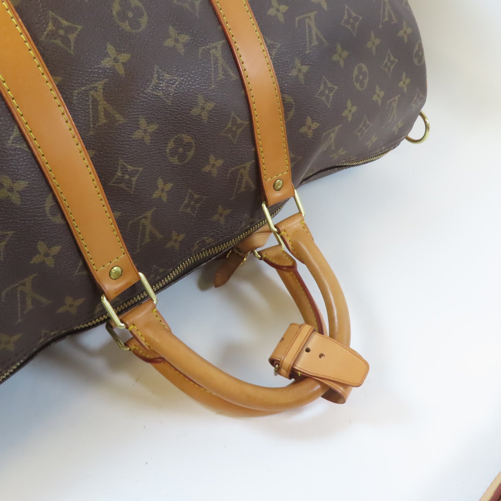 LOUIS VUITTON Monogram Keepall Bandouliere 50金扣手挽肩背兩用袋啡色