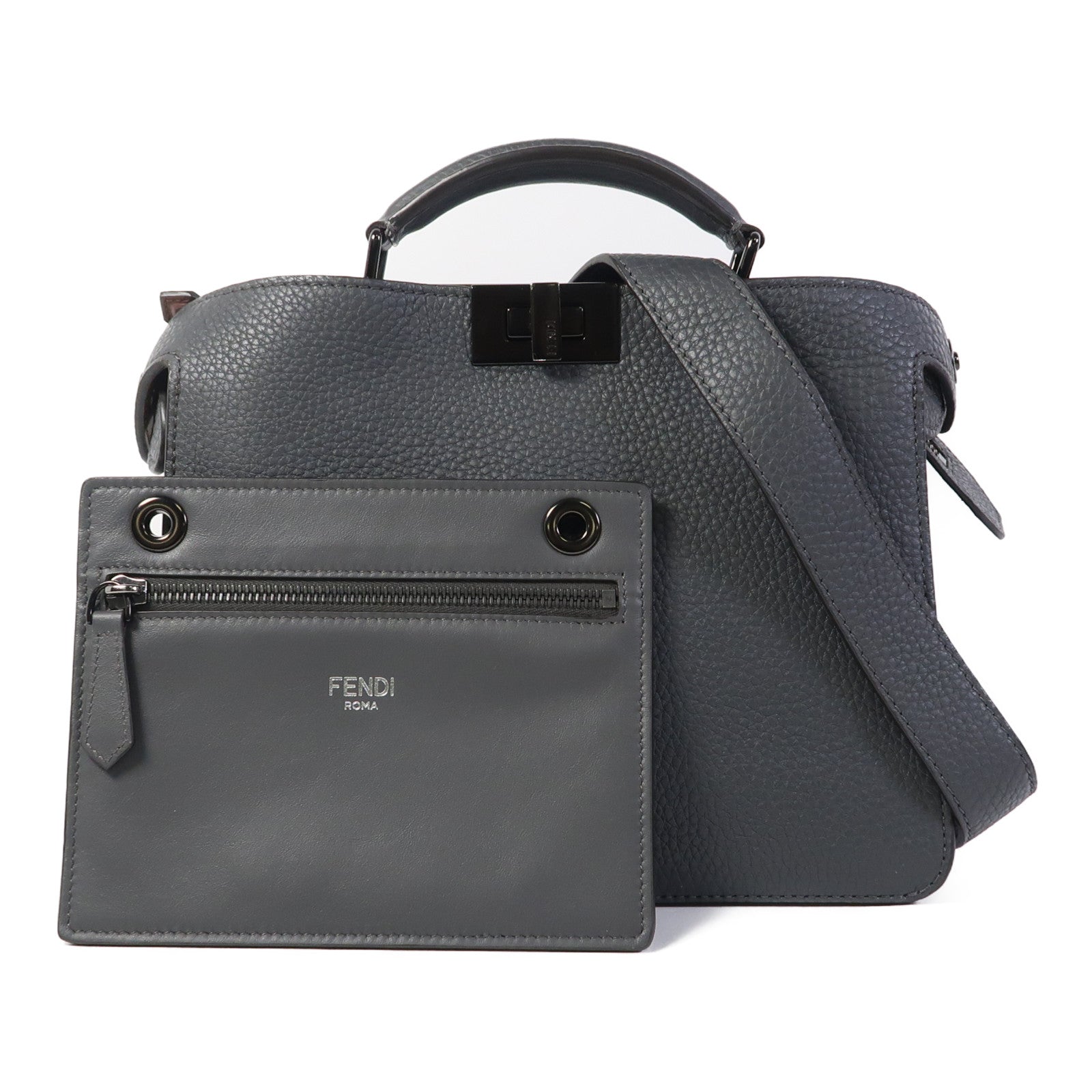 FENDI 牛皮皮革Peekapoo Iseeu Small手挽肩背兩用袋