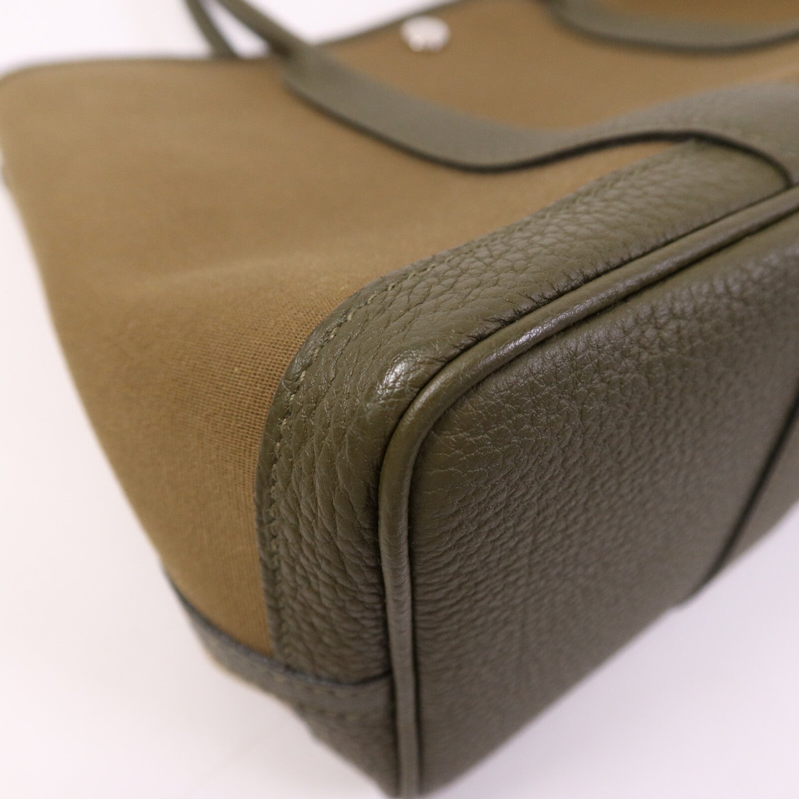 HERMES 帆布Garden Party TPM銀扣手挽袋Canopee