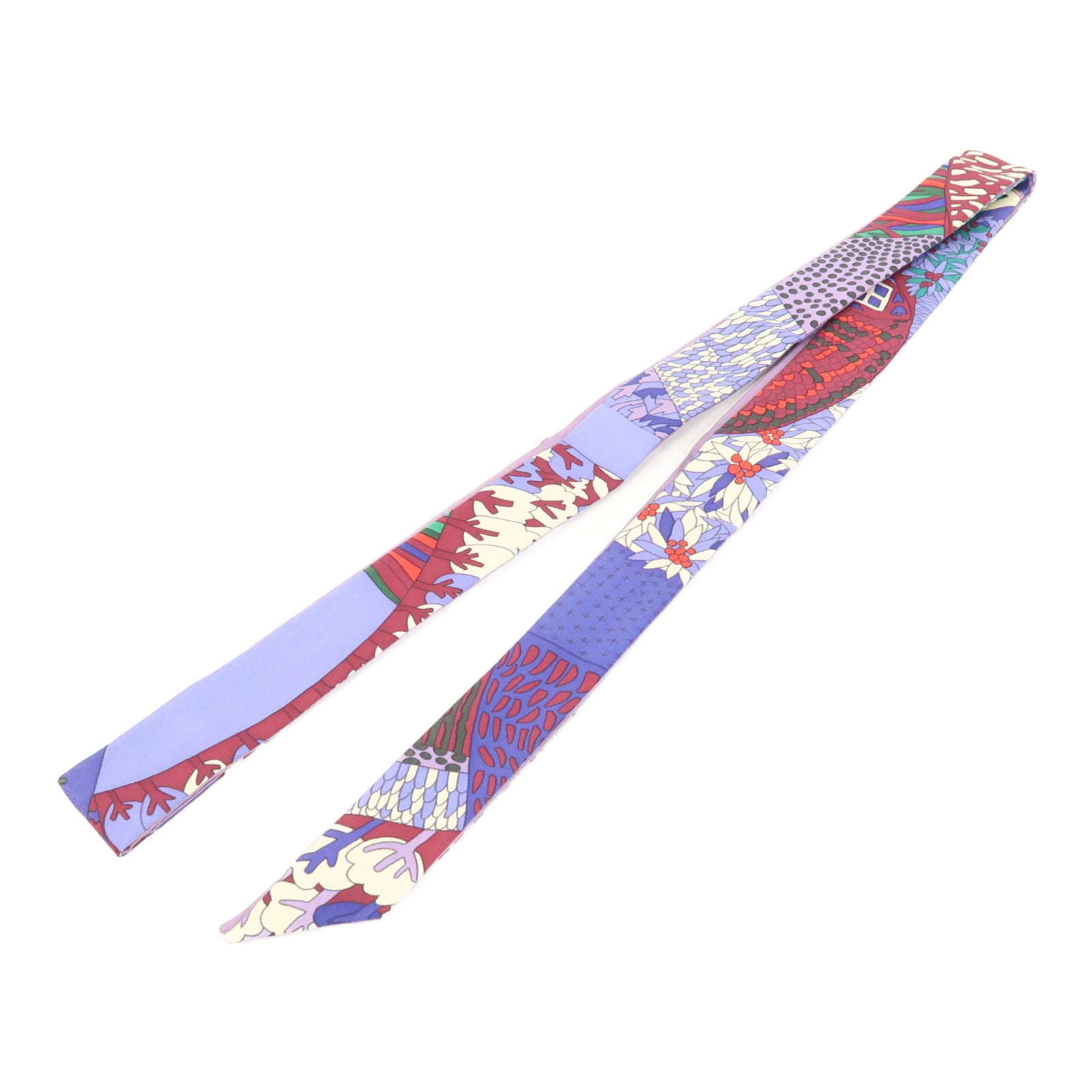 HERMES 絲質Twillon絲巾綠色/藍色/紫色