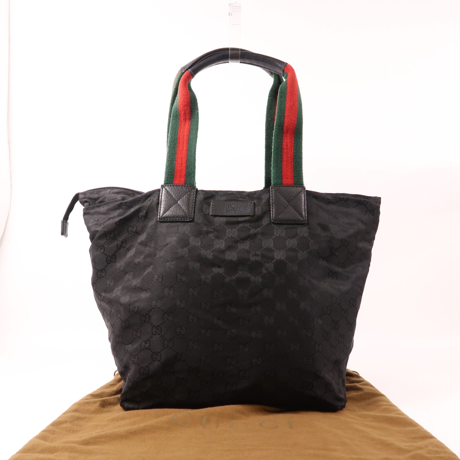 GUCCI GG Shoulder Tote Bag 131231 Nylon Black