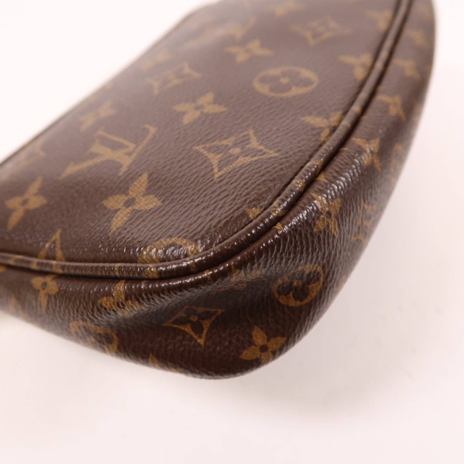 LOUIS VUITTON Monogram Multi Pochette Accessoires金扣肩背袋棕色