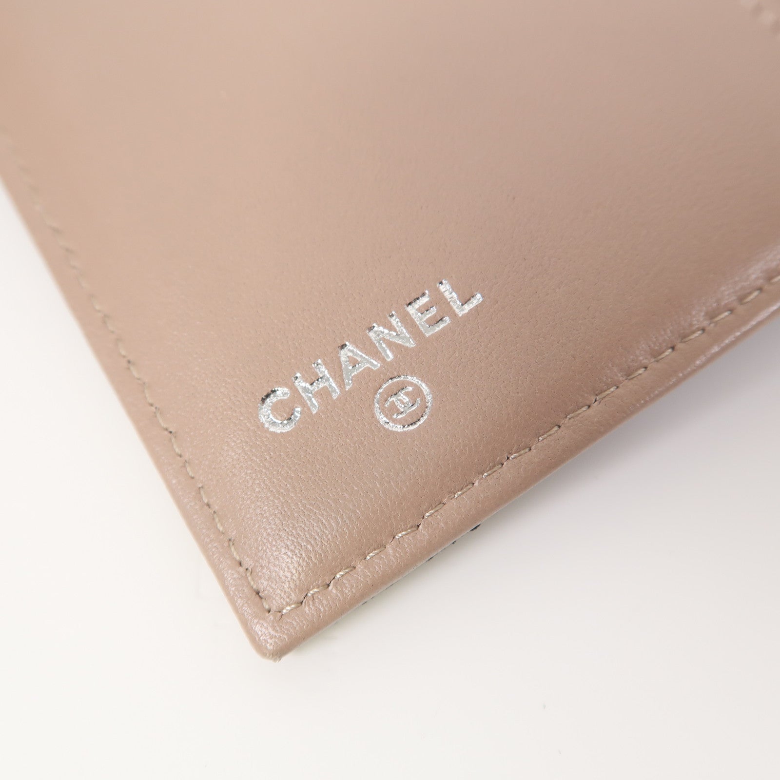 CHANEL 菱格羊皮皮革Long Wallet銀扣長錢包黑色