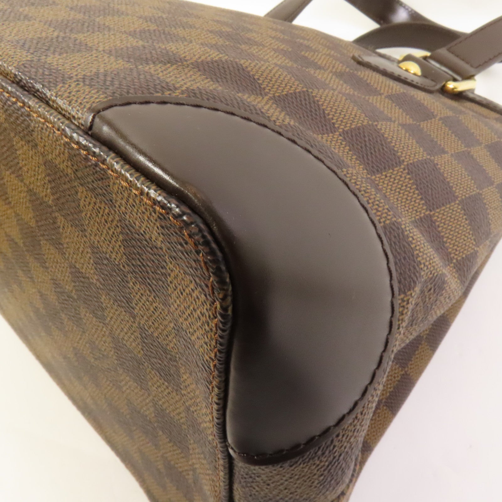 LOUIS VUITTON Damier Hampstead PM金扣手挽袋