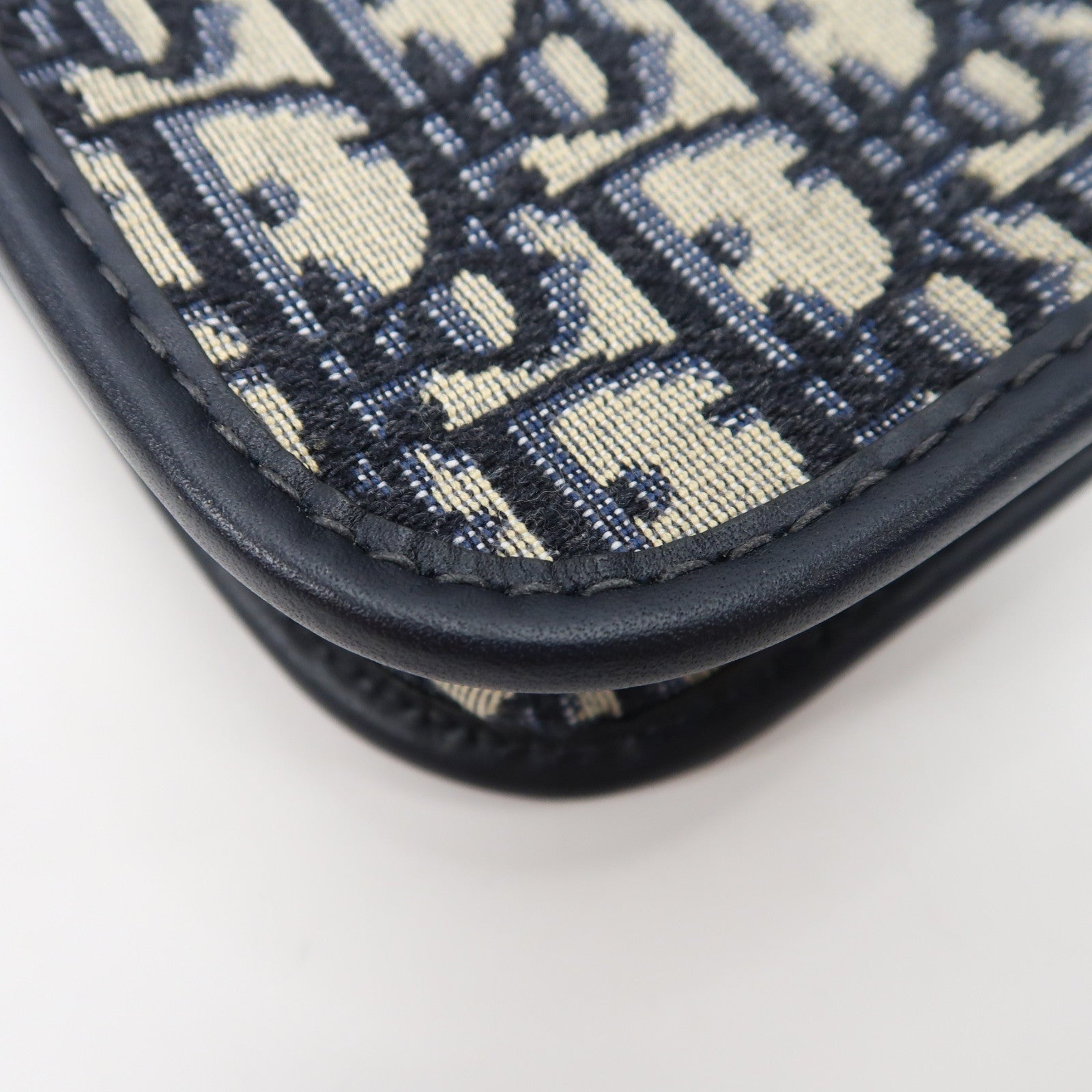 Dior 帆布Clutch Bag金扣手拿包深藍色/米色