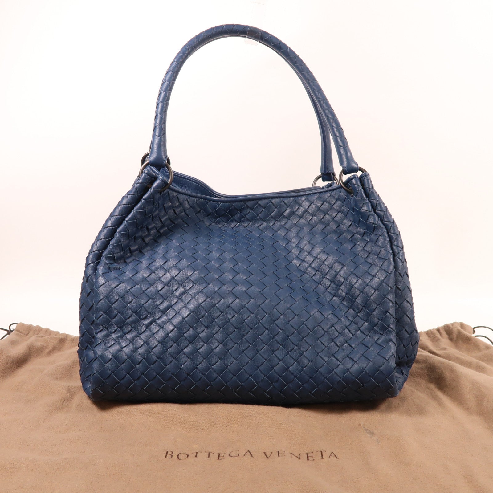 BOTTEGA VENETA 牛皮皮革Tote Bag肩背袋藍色