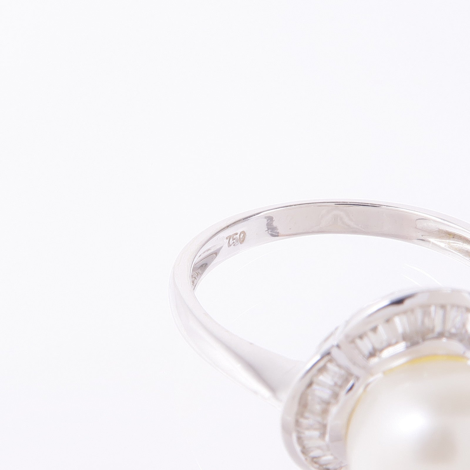 JEWELRY 【激減優惠】18K白金Pearl/Diamond Ring珍珠/鑽石戒指US#6.5
