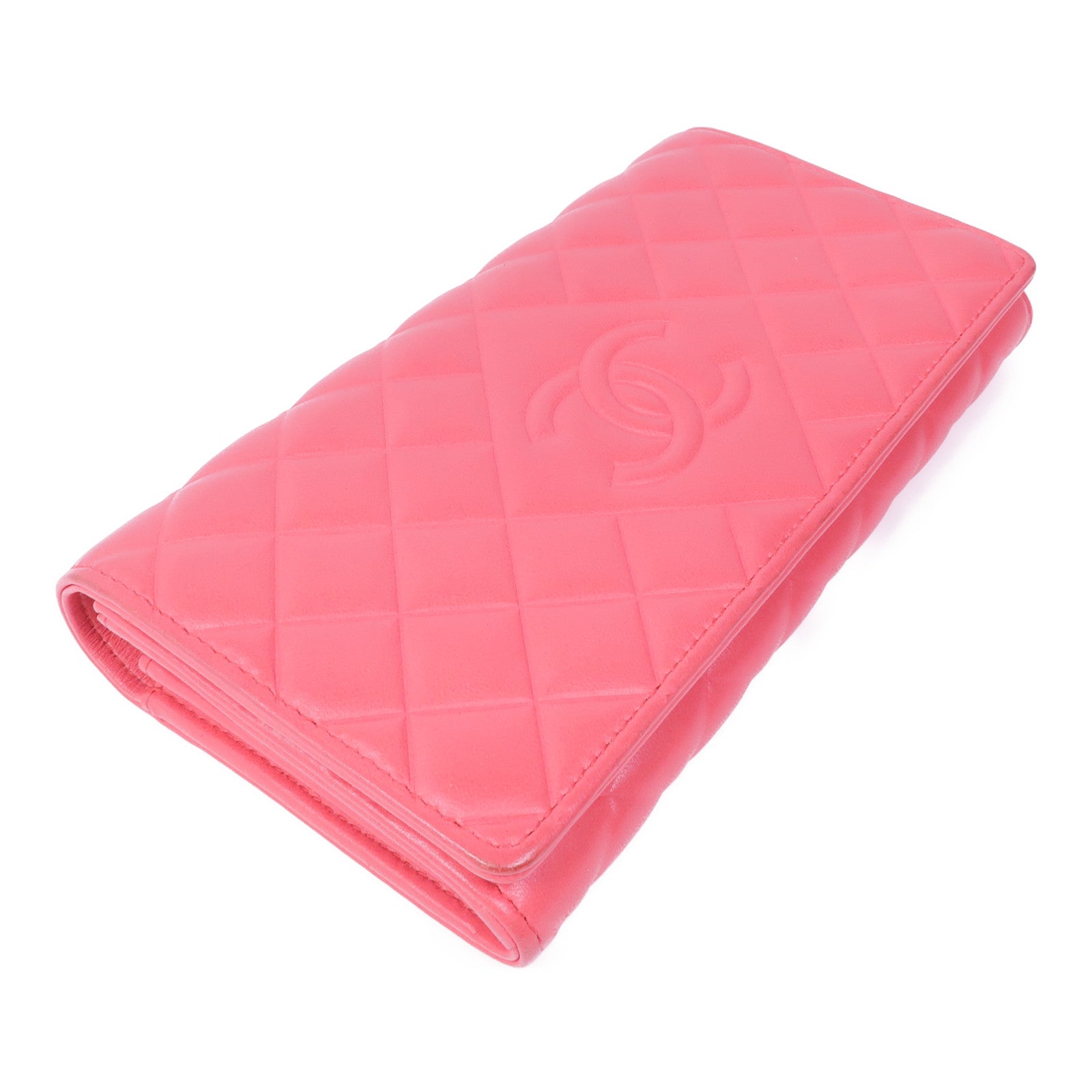 CHANEL 皮革Long Wallet金扣長錢包