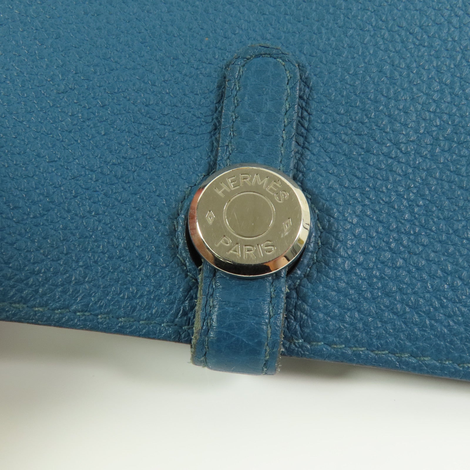 HERMES 【激減優惠】Clemence皮革Dogon Wallet銀扣長錢包Colvert