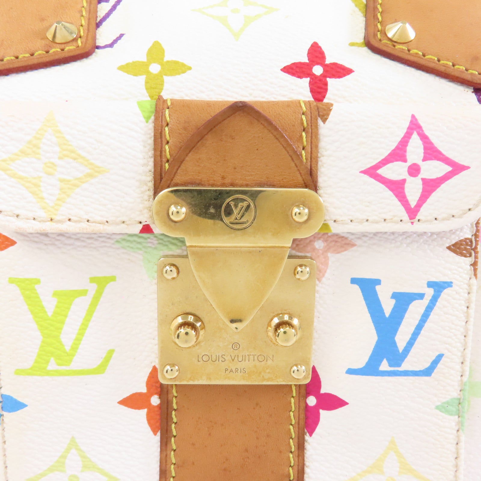 LOUIS VUITTON Monogram Multicolor Multi Speedy 30金扣手挽袋白色/多色