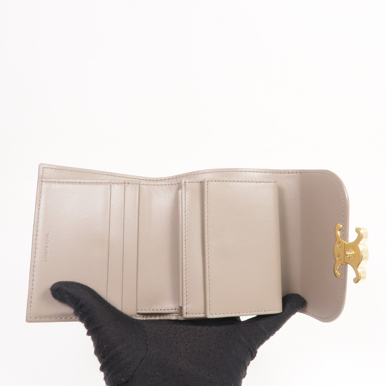 CELINE 牛皮皮革Wallet金扣錢包